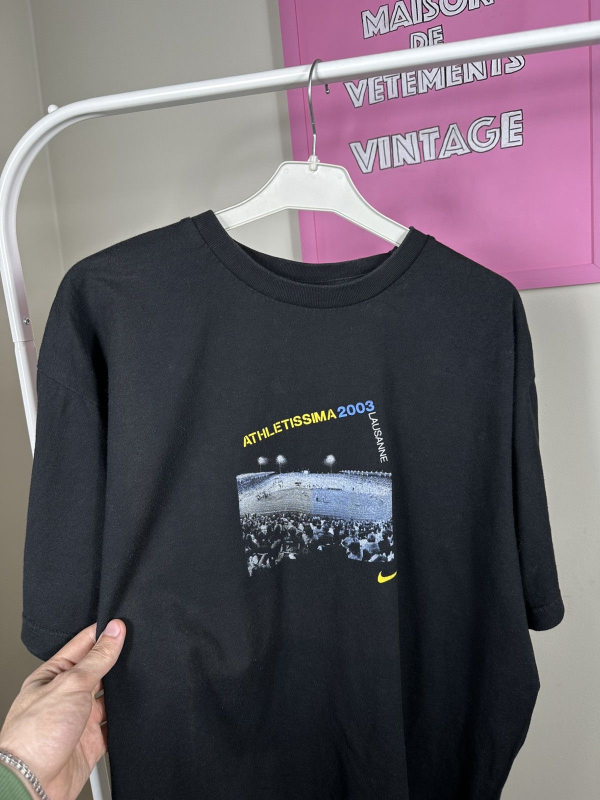 Nike Nike Athletissima 2003 T Shirt Swoosh Lausanne Printed Logo Size US L / EU 52-54 / 3 - 8 Thumbnail