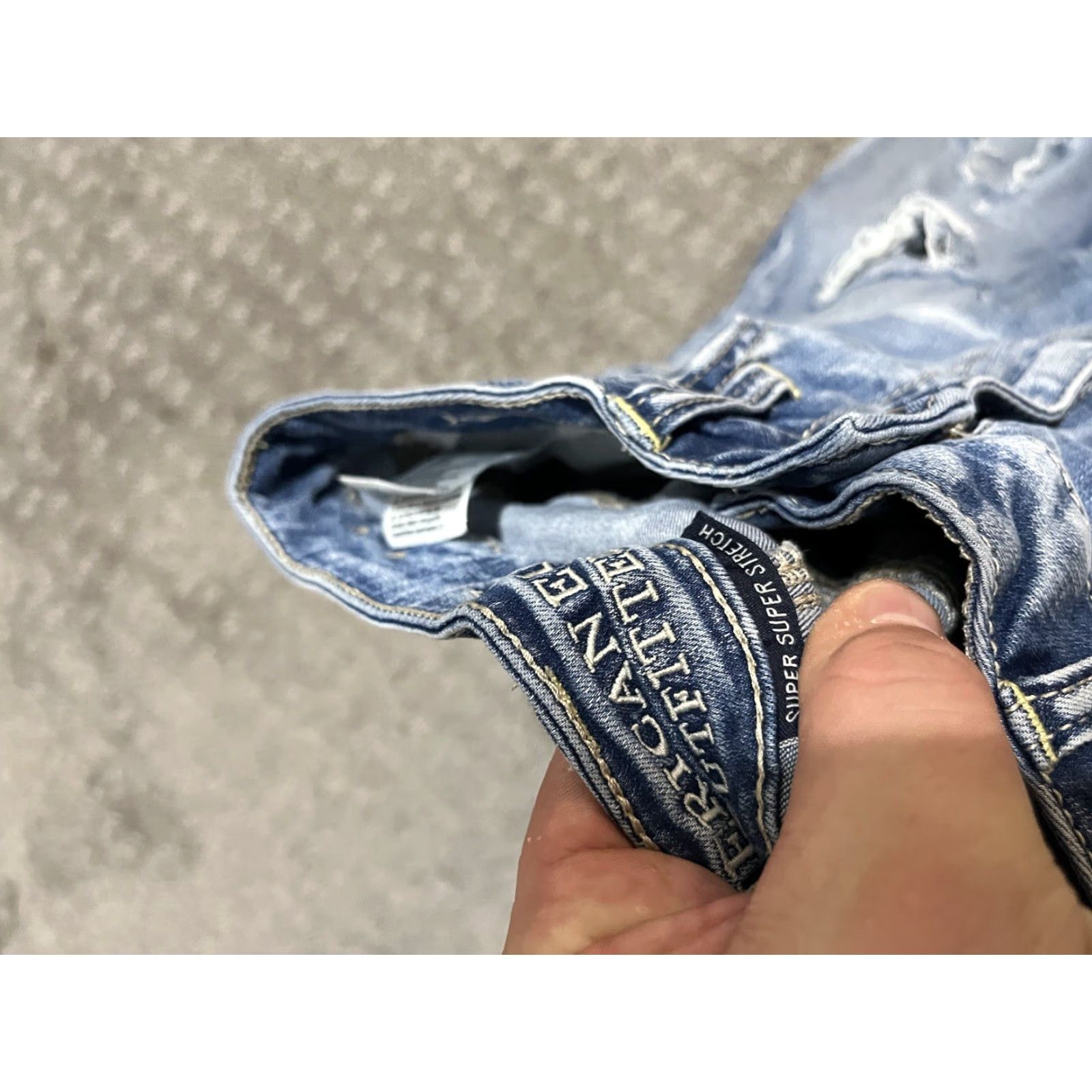 American Eagle Outfitters VINTAGE American Eagle Outfitters Womens Jegging Pants Regular 6 Blue Solid Stretch Denim Size 28" / US 6 / IT 42 - 6 Thumbnail