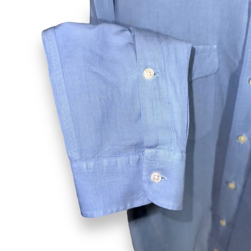 Polo Ralph Lauren Polo Ralph Lauren Sky Blue Silk & Linen Button Up Shirt L Size US L / EU 52-54 / 3 - 7 Thumbnail