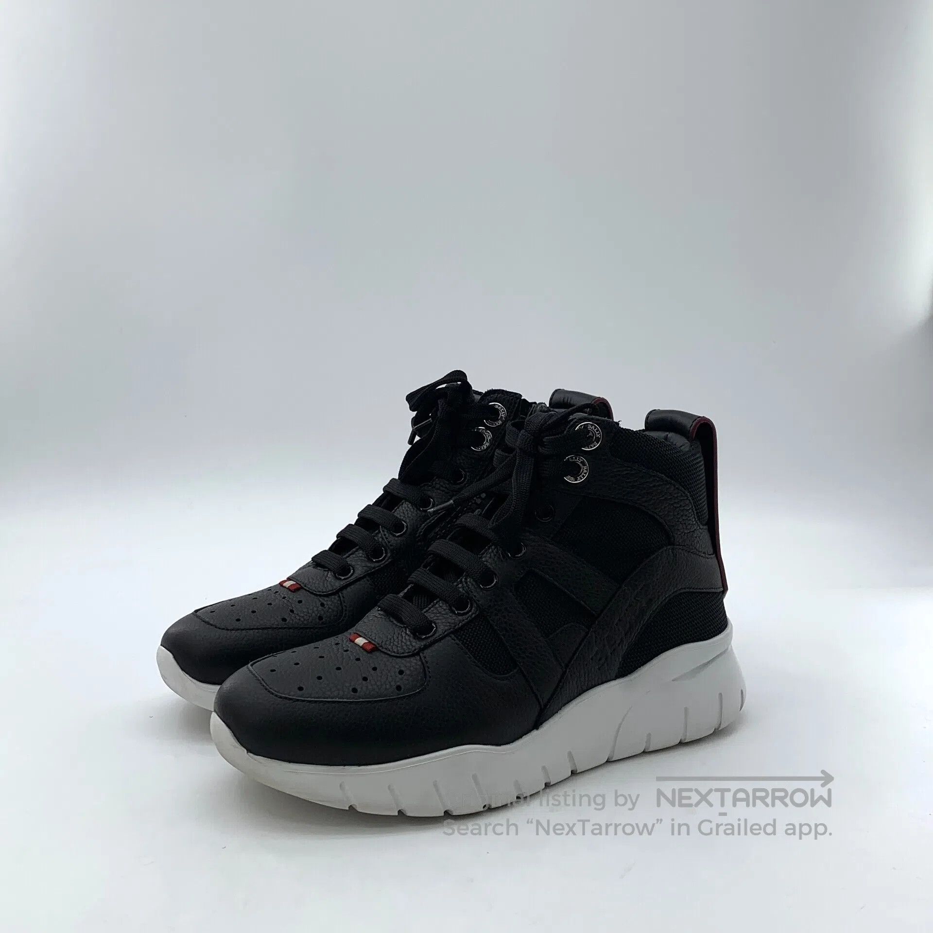 Burberry Burberry Black leather laced casual flat high-top sports s Size US 6 / EU 39 - 1 Thumbnail