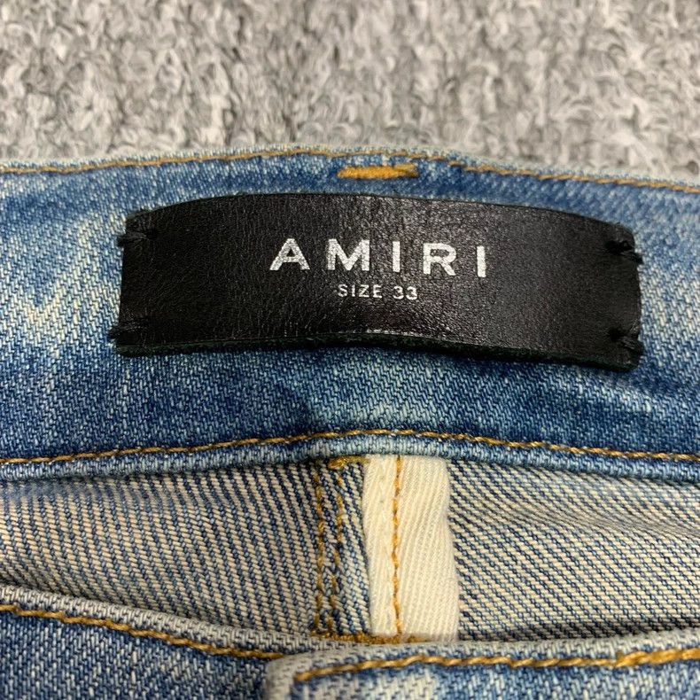 Amiri Amiri Blue bone leather jeans 2501-Nextarrow Size US 33 - 6 Thumbnail