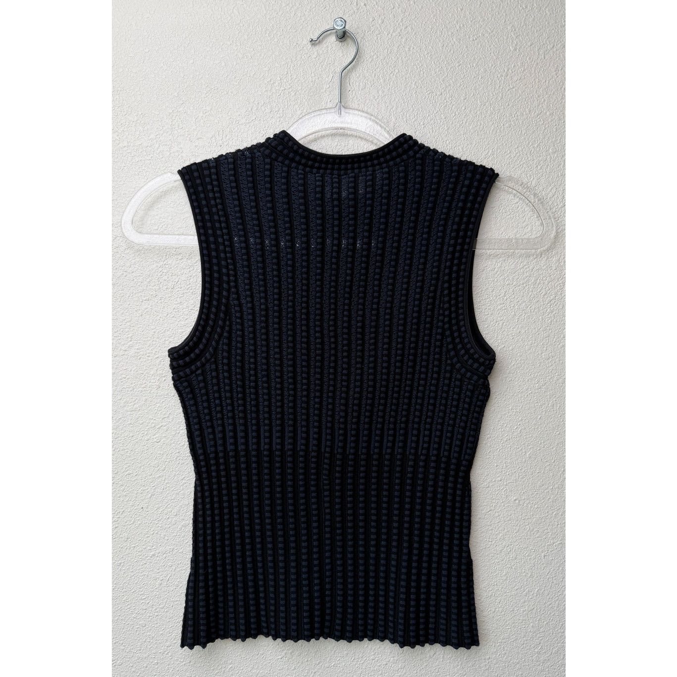 Theory Theory Black Blue Ribbed Sleeveless Mock Neck Knit Top US S Size S / US 4 / IT 40 - 5 Thumbnail