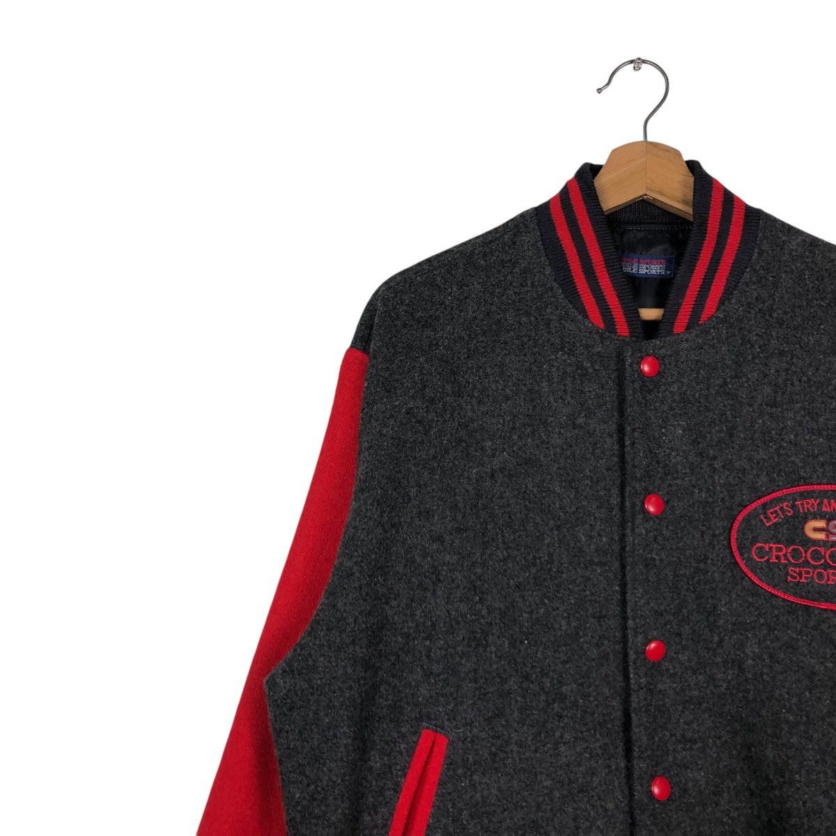 Japanese Brand Vintage Wool Varsity Bomber Jacket Crocodile Sports BigLogo Size US M / EU 48-50 / 2 - 8 Thumbnail