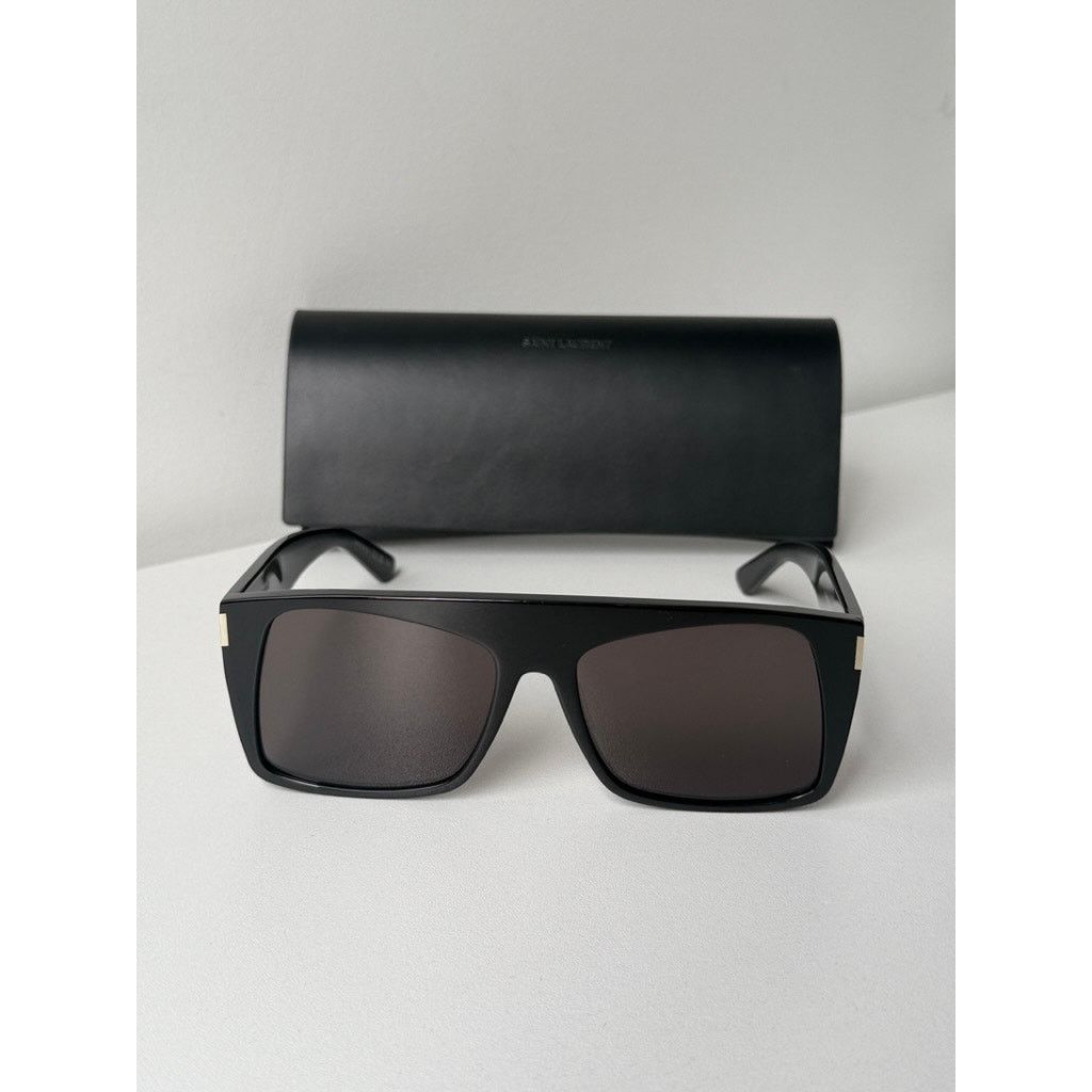 Saint Laurent Paris NEW Saint Laurent SL651 Vitti Oversized Sunglasses in Black Size ONE SIZE - 2 Thumbnail