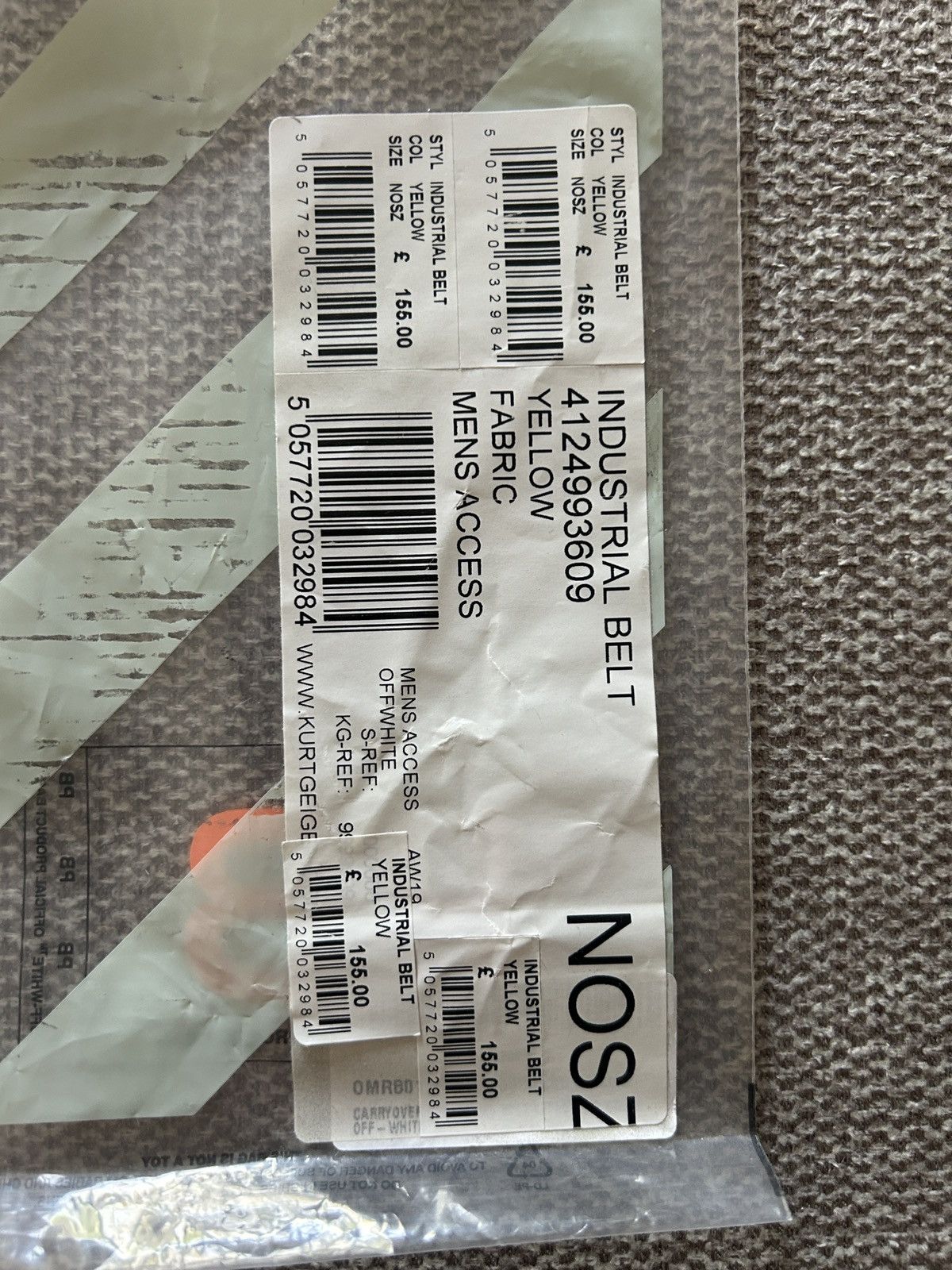 Off-White Off-white Industrial Belt Yellow-Black Size ONE SIZE - 9 Thumbnail