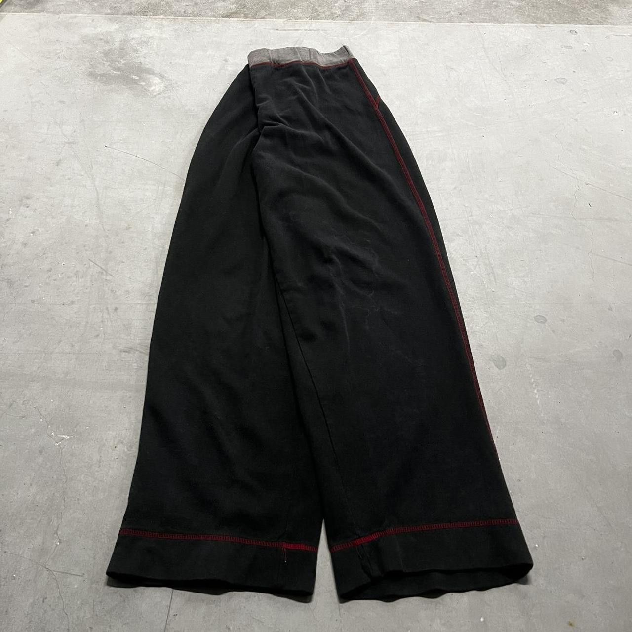 Japanese Brand × Vintage Vintage Y2K Baggy Fit Black Sweatpants with red Accents! Size US 38 / EU 54 - 2 Thumbnail