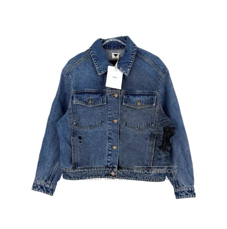 Dior Dior Washed blue embroidered bee denim jacket Size XXS / US 00 / IT 34 - 1 Thumbnail