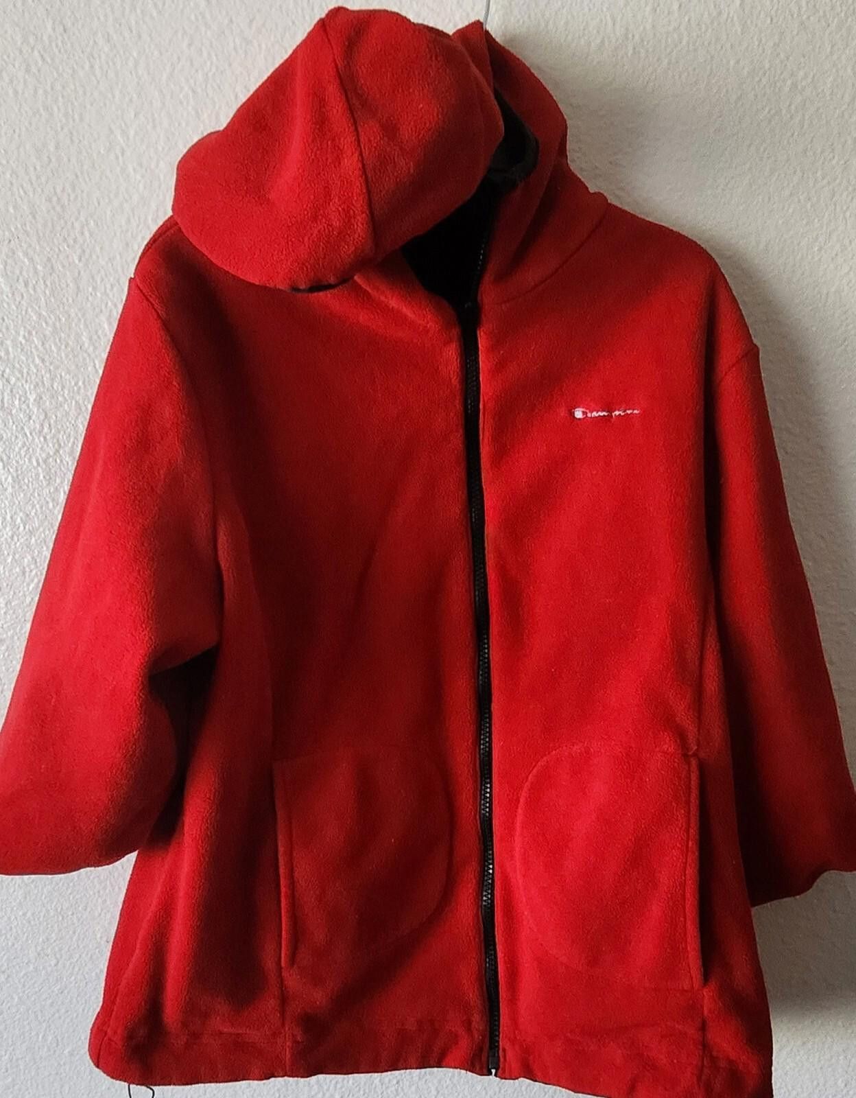 Designer Men's Champion Reversible Hooded Jacket Black/Red Size M Size US M / EU 48-50 / 2 - 3 Thumbnail
