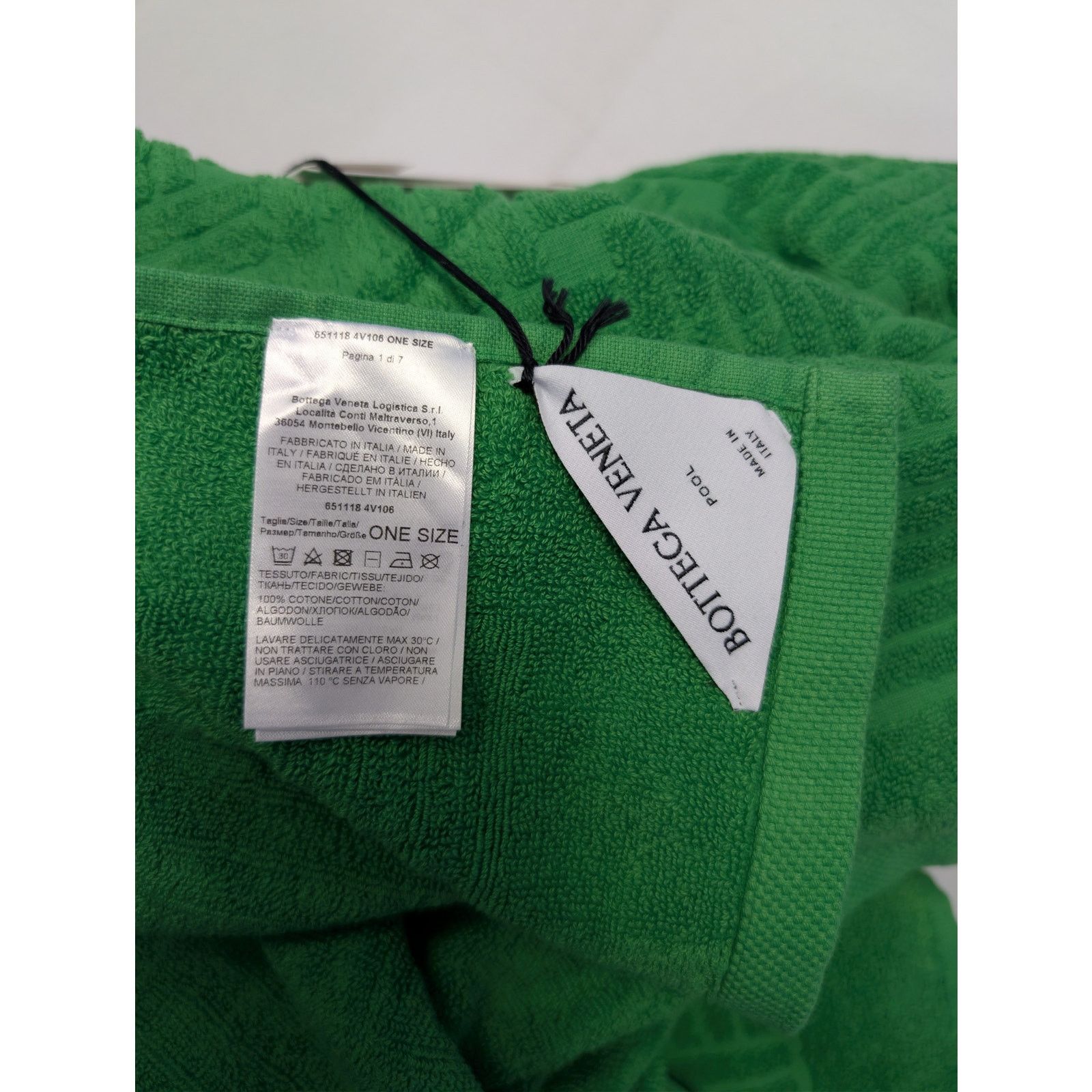 Bottega Veneta o1rshd1 Size: OS / Beach Towel Cotton Terry in Grass Size ONE SIZE - 18 Thumbnail