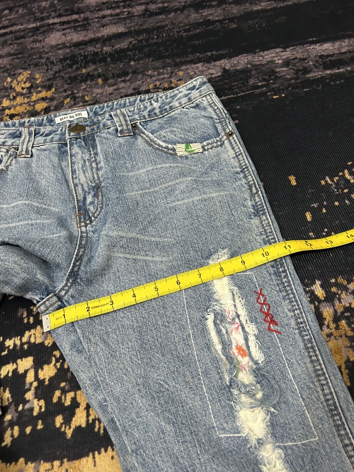 Japanese Brand Vintage Clef De Sol Ripped Jeans Size US 31 - 17 Thumbnail