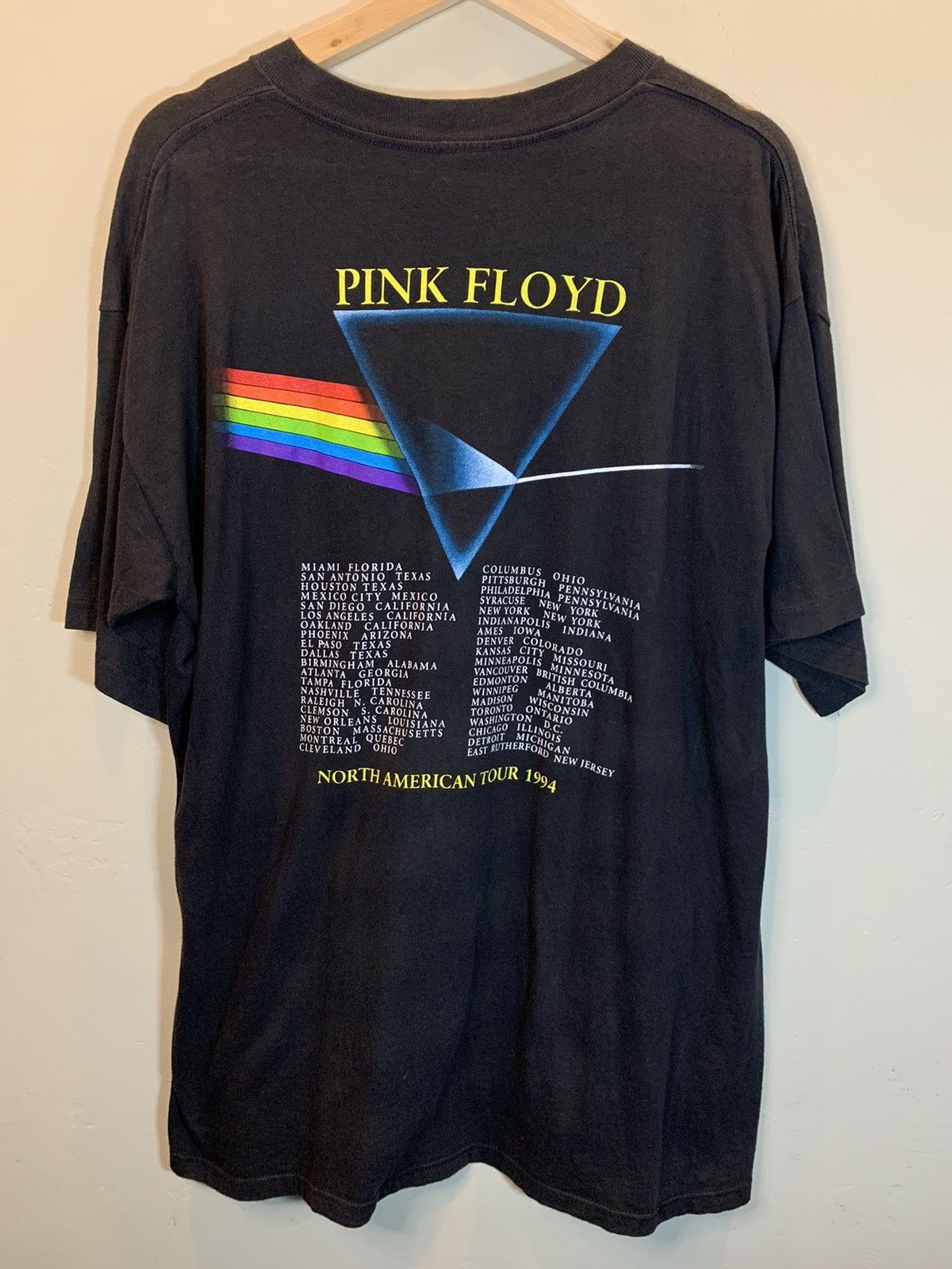 Brockum × Pink Floyd × Vintage RARE Vintage 90s Pink Floyd Dark Side Of The Moon Tour Shirt Size US XL / EU 56 / 4 - 2 Thumbnail