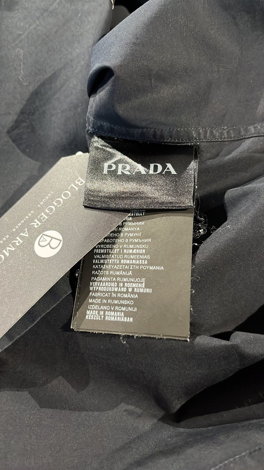 Prada Prada SS/15 Navy Topstitched Buttoned Short-Sleeve Shirt Size US M / EU 48-50 / 2 - 9 Thumbnail
