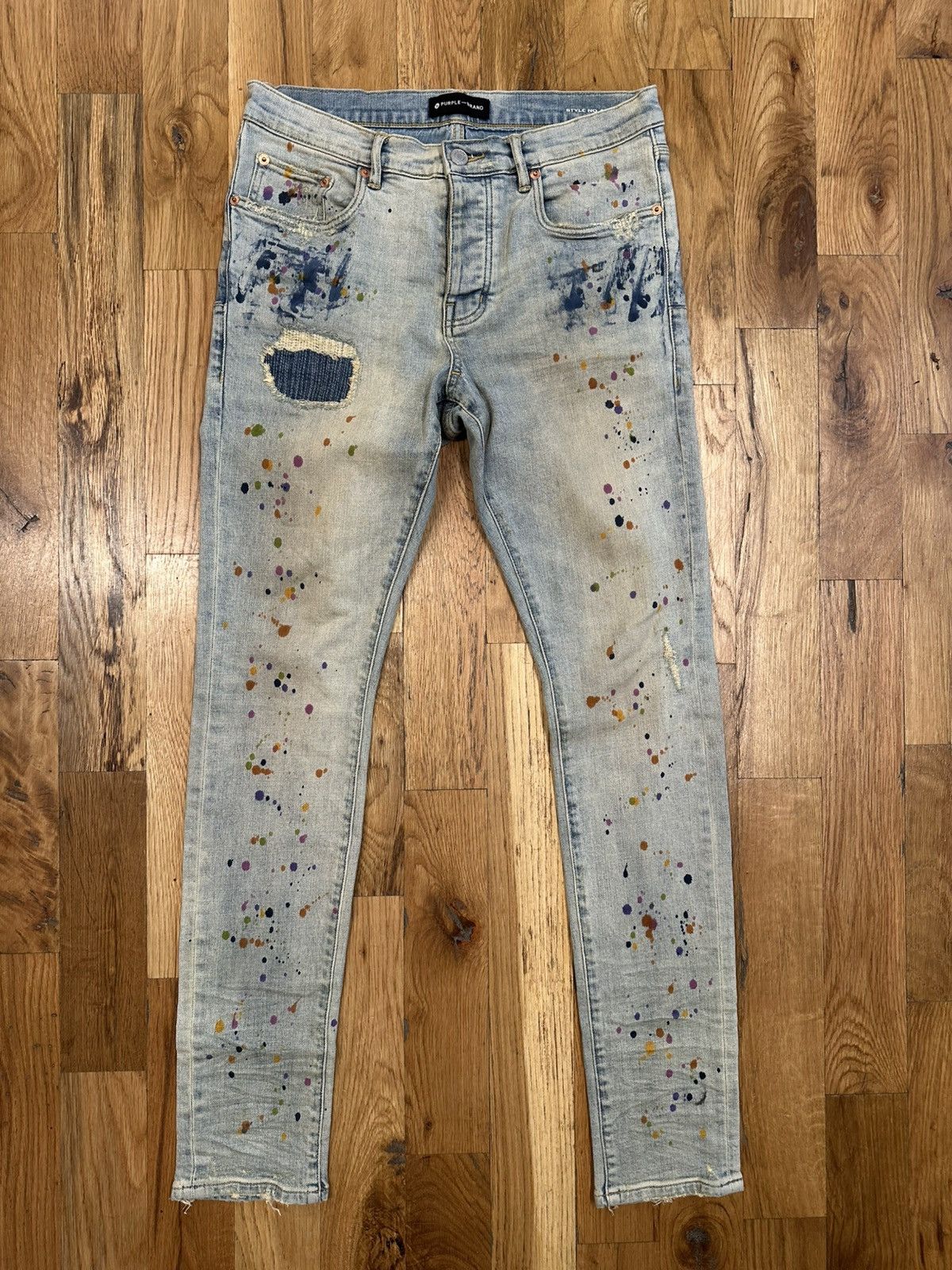 Purple Brand Purple Brand Blue Knee Rip Denim Jeans Sz 31 | Grailed