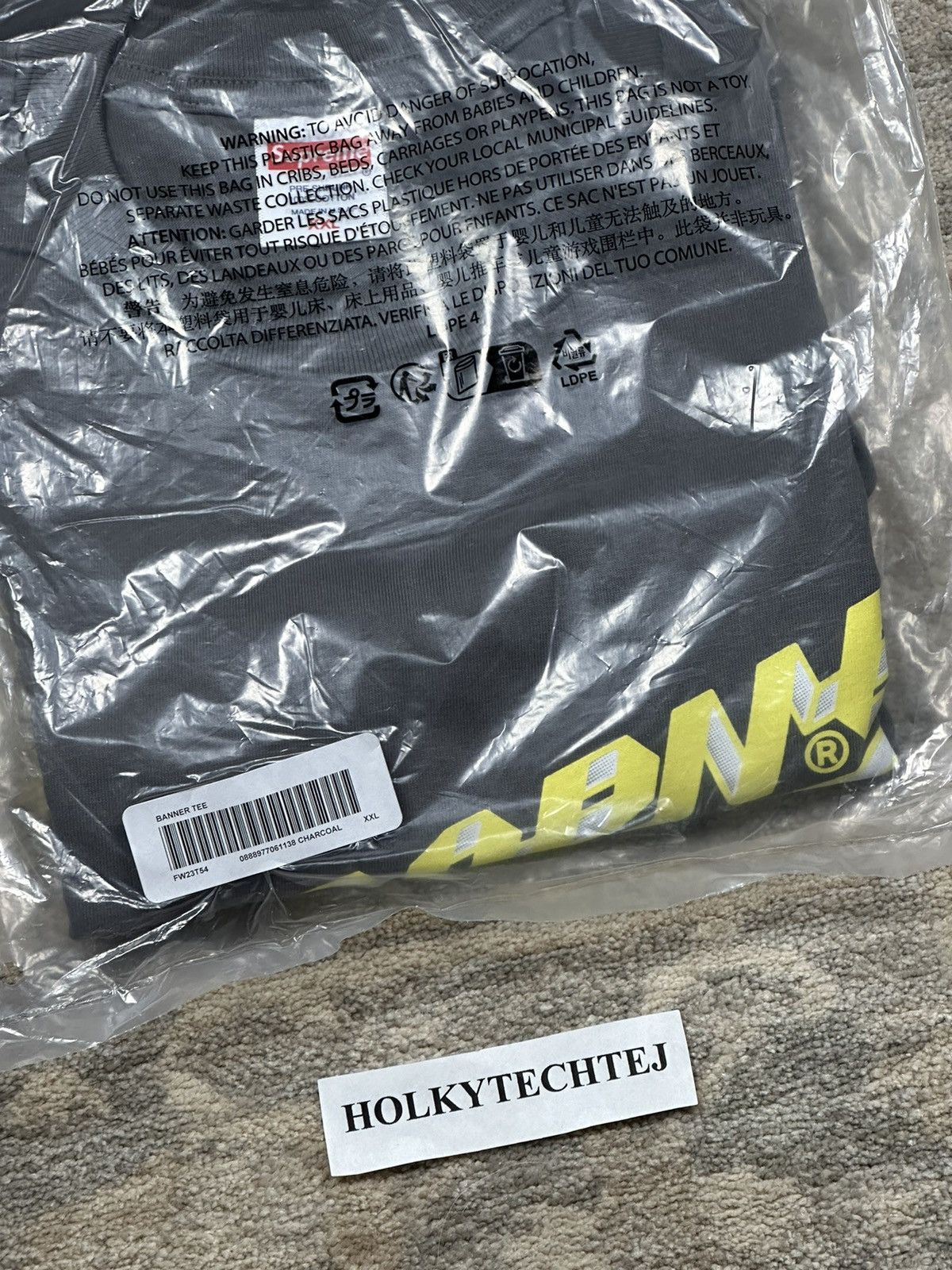 Supreme Supreme Banner Tee - Charcoal - XXL - FW23 Size US XXL / EU 58 / 5 - 3 Thumbnail