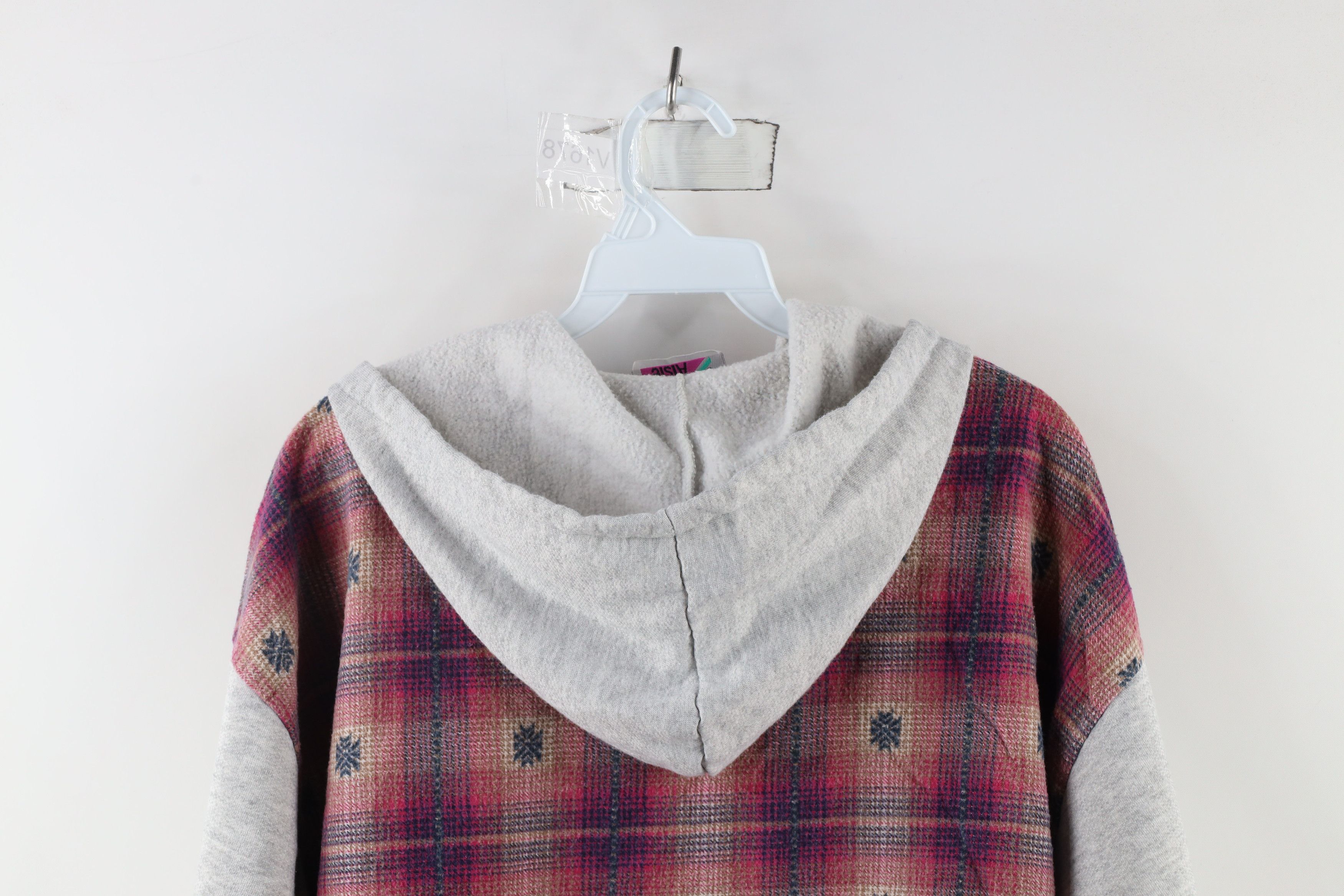Vintage Vintage 90s Streetwear Distressed Button Shirt Hoodie Size L / US 10 / IT 46 - 9 Thumbnail
