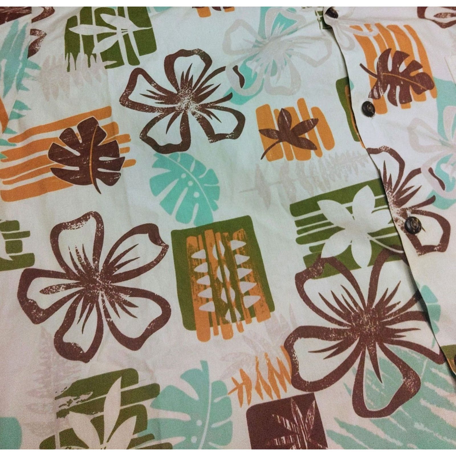J Brand Hawaii Brand Hawaiian Shirt 3XL White Geometric Floral Pattern Vintage Casual Shirt Mens Size US XXL / EU 58 / 5 - 6 Thumbnail