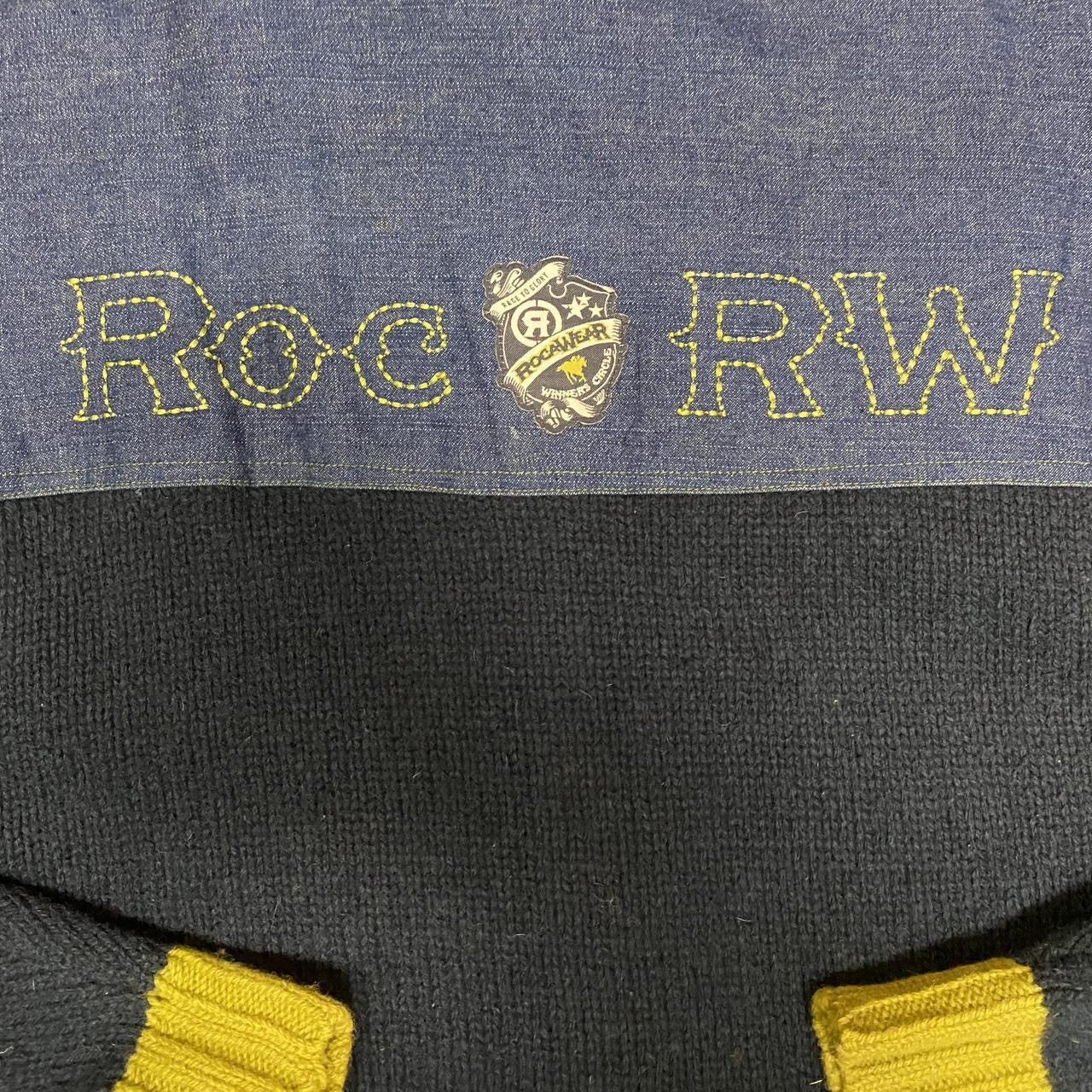 Other Y2K Roca wear wool navy and green zip up sweater Size US L / EU 52-54 / 3 - 8 Thumbnail