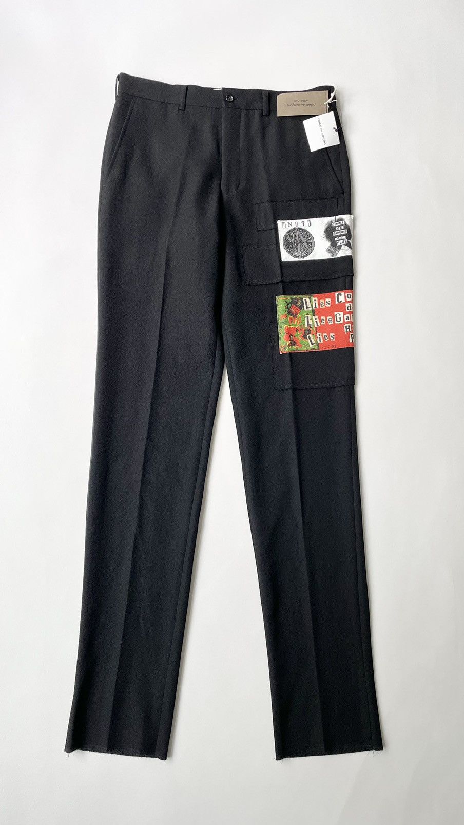 image of Comme Des Garcons x Comme Des Garcons Homme Plus A/w 08 ‘Jamie Reed Patch’ Wool Trousers in Black (