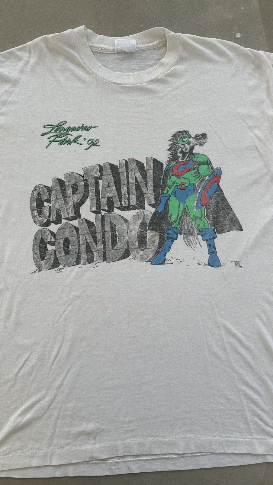 Hanes × Vintage VINTAGE 90s CAPTAIN CONDO LONGACRES PARK TEE Size US XL / EU 56 / 4 - 2 Thumbnail