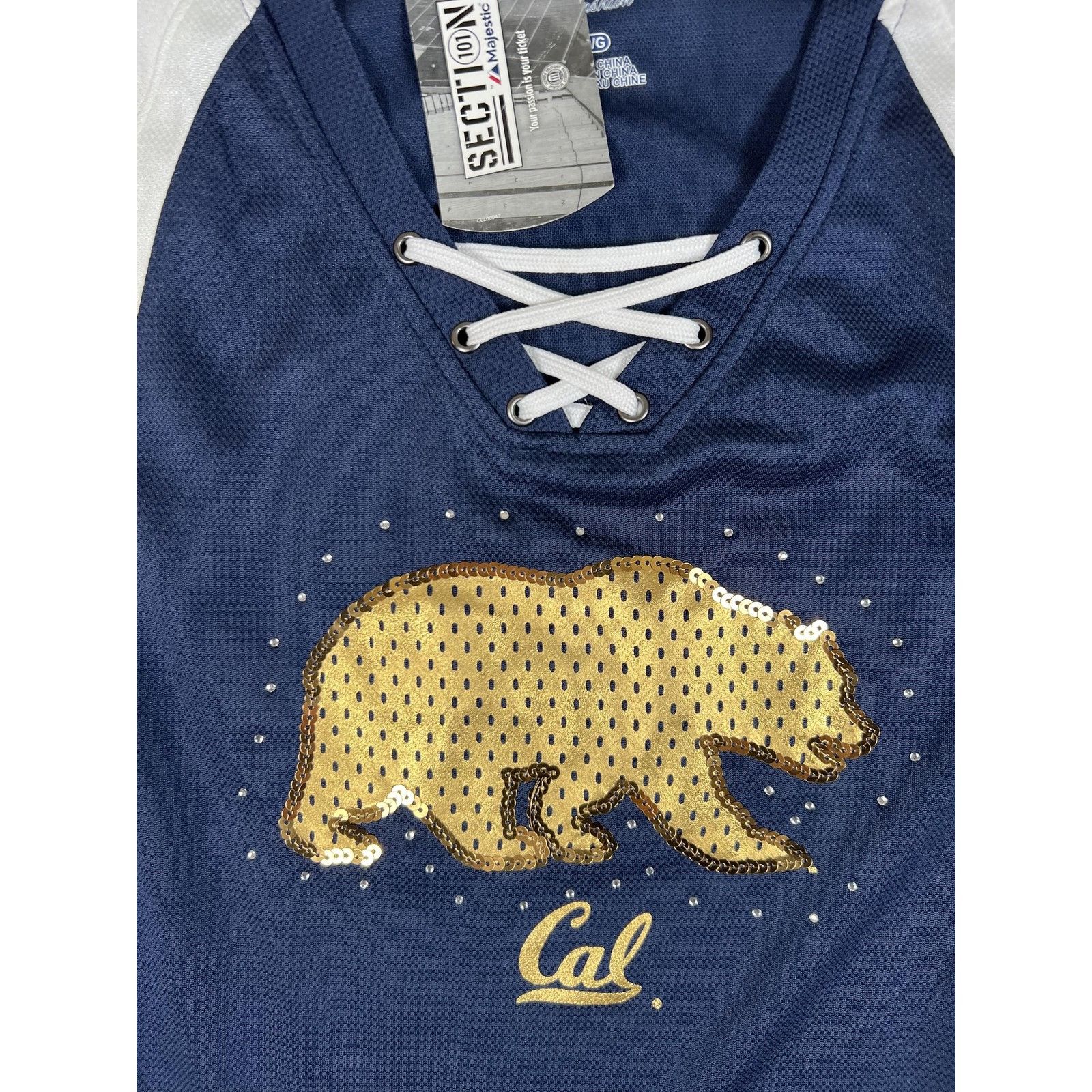 Majestic California Golden Bears Shirt Womens Large Navy White NCAA F Size L / US 10 / IT 46 - 2 Thumbnail
