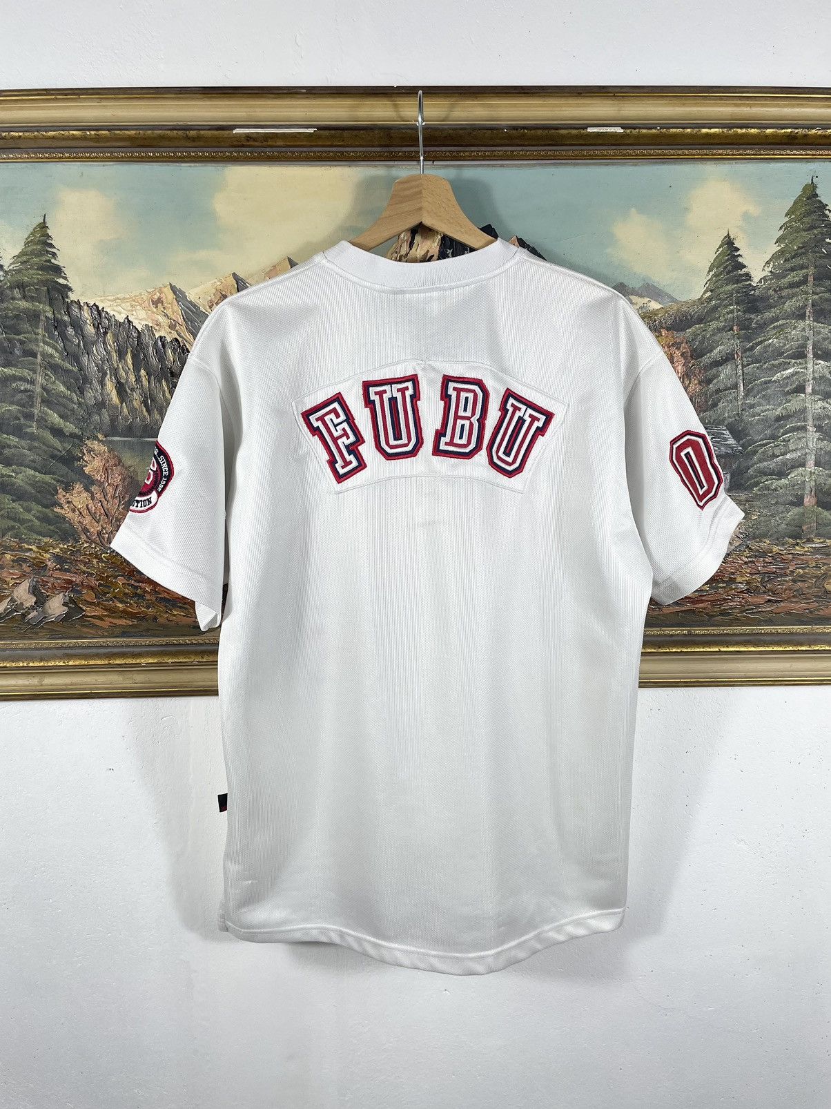 Fubu × Vintage White Retro 00s Fubu T shirt Tee Jersey Skate Baggy Loose Size US M / EU 48-50 / 2 - 8 Thumbnail