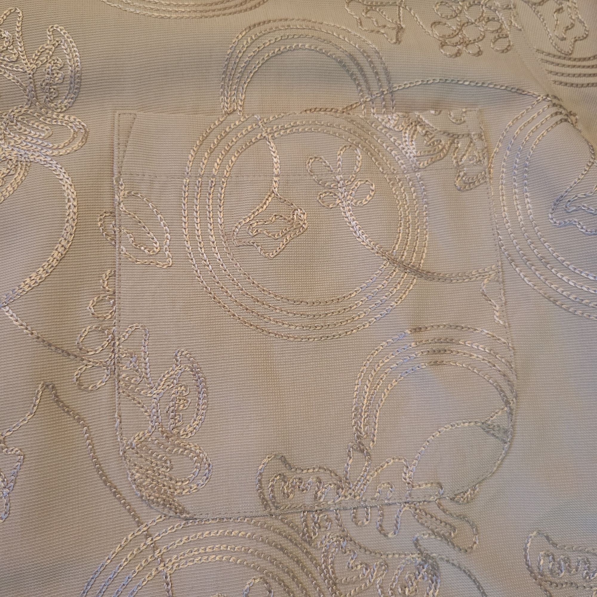 Chicos Chicos Design 3 Beige Embroidered Button Up Silk Blouse Size XL / US 12-14 / IT 48-50 - 8 Thumbnail