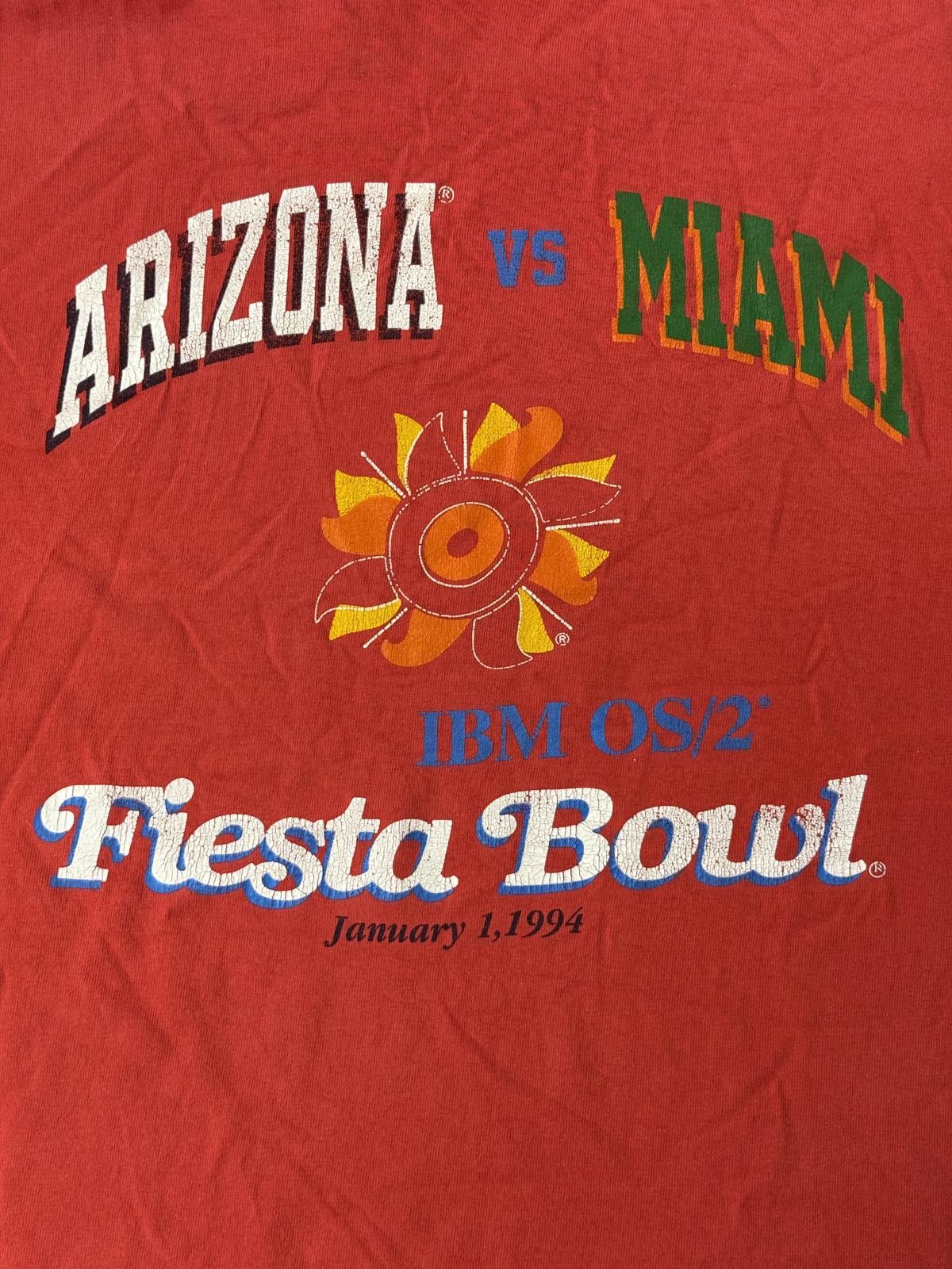 Fruit Of The Loom VTG T-shirt University of Arizona Miami Fiesta Bowl 1994 L Size US L / EU 52-54 / 3 - 7 Thumbnail