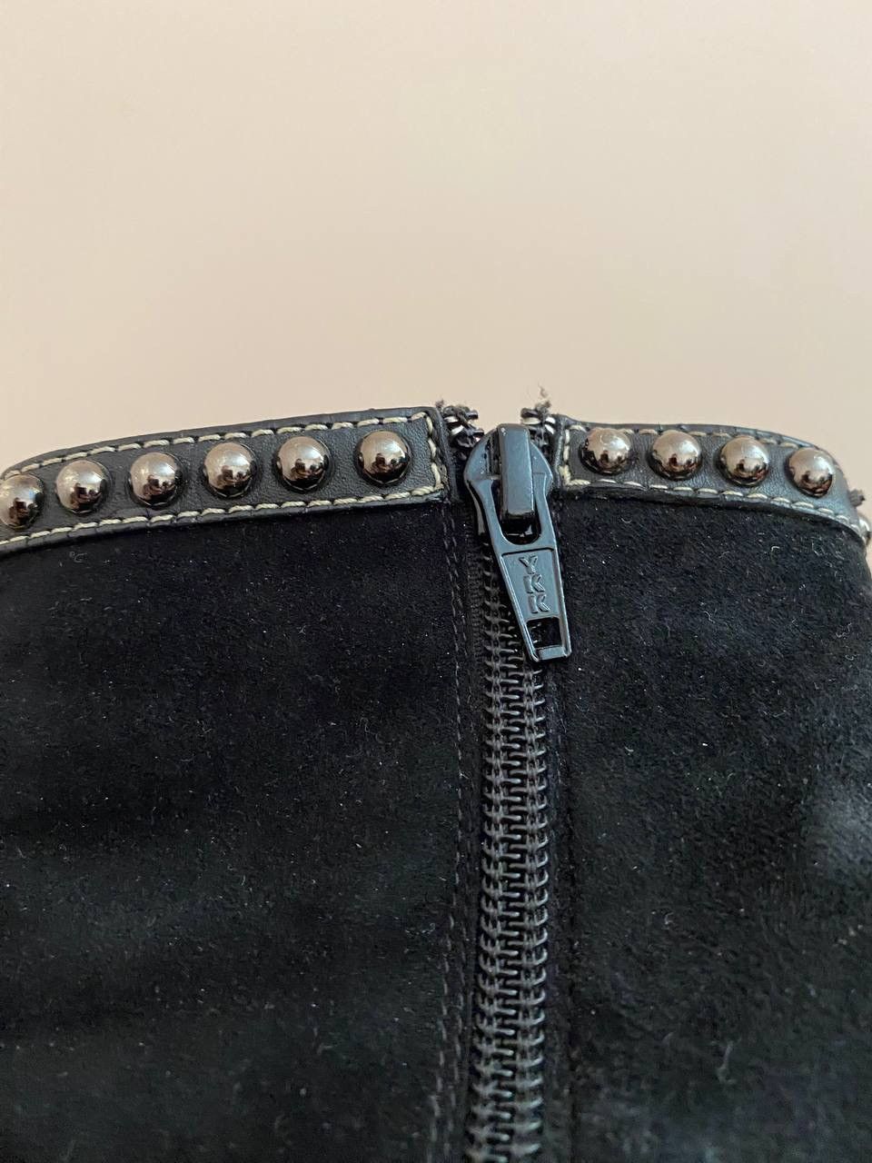 Christian Louboutin Christian Louboutin Black Suede Studded Platform Ankle Boots Size US 7.5 / IT 37.5 - 4 Thumbnail