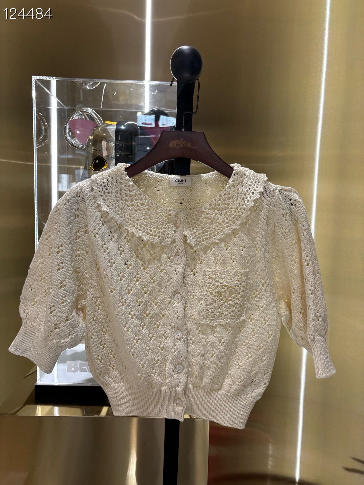 Celine Celine Hollow-Out Peter Pan Collar Cardigan Size M / US 6-8 / IT 42-44 - 1 Thumbnail