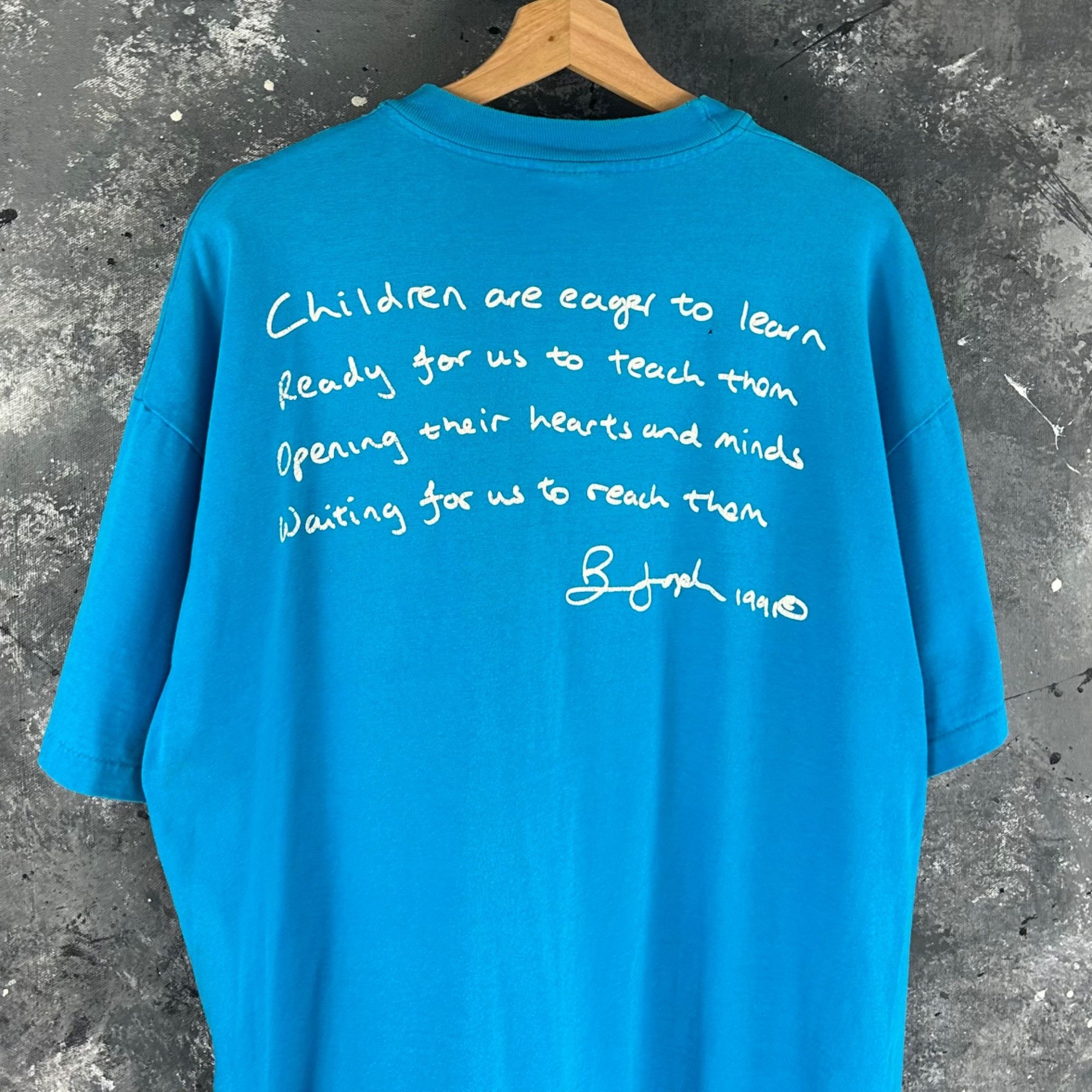 Vintage Vintage 1990’s All Children can learn art blue shirt Size US XL / EU 56 / 4 - 3 Thumbnail