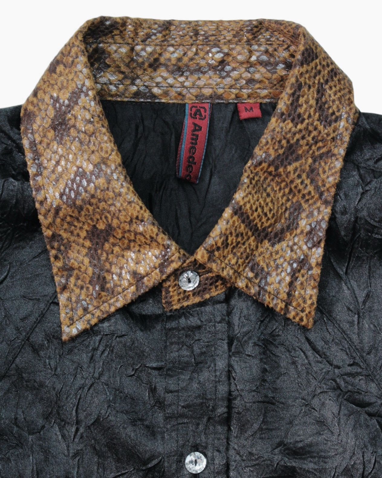 If Six Was Nine 2000S AMEDEO JAPAN SNAKE TRIM CRINKLE WESTERN SHIRT Size US M / EU 48-50 / 2 - 2 Thumbnail