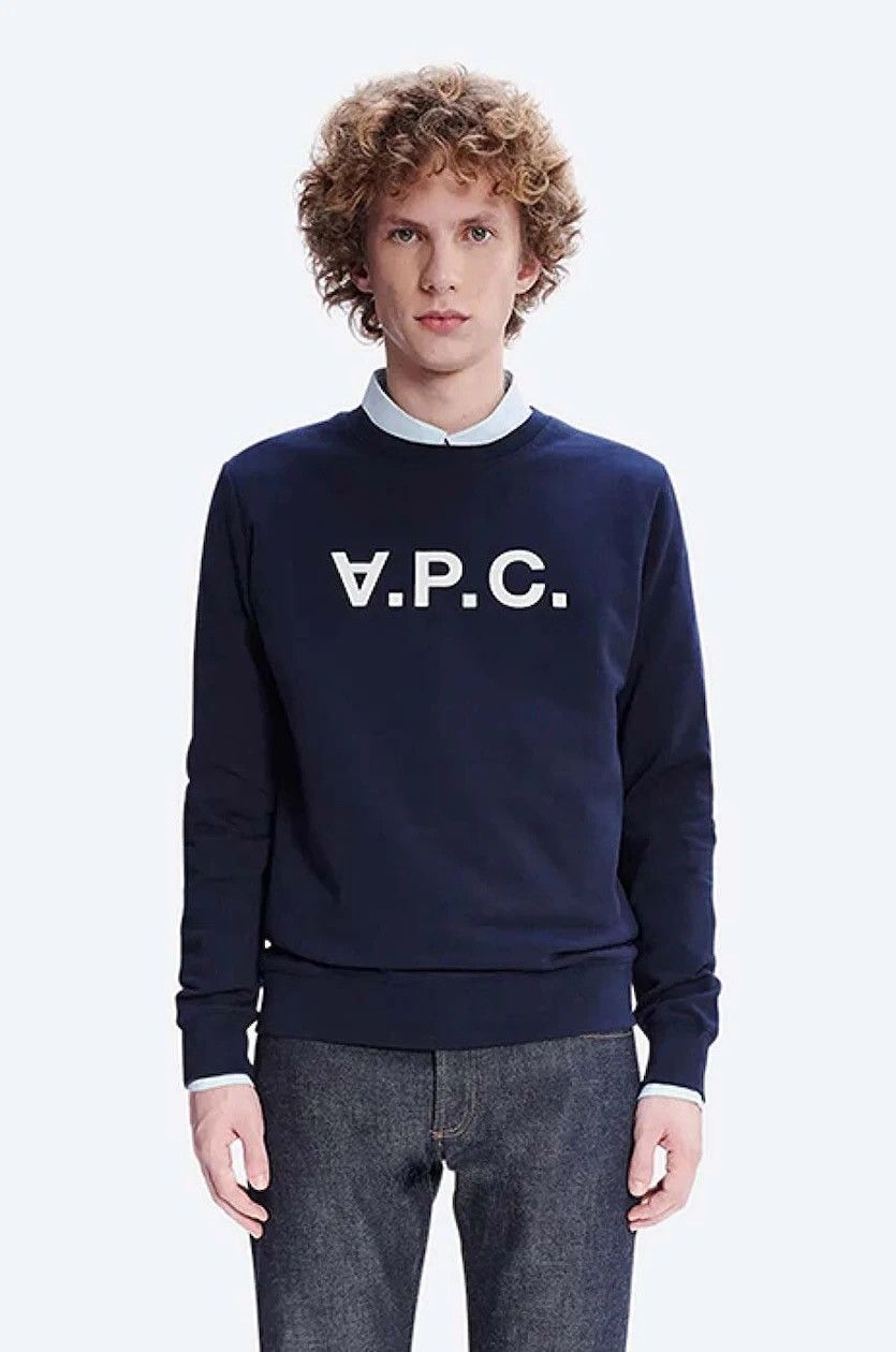 A.P.C. A.P.C Mens Flocked Logo Sweatshirt Pullover Streetwear Y2K Size US M / EU 48-50 / 2 - 4 Thumbnail