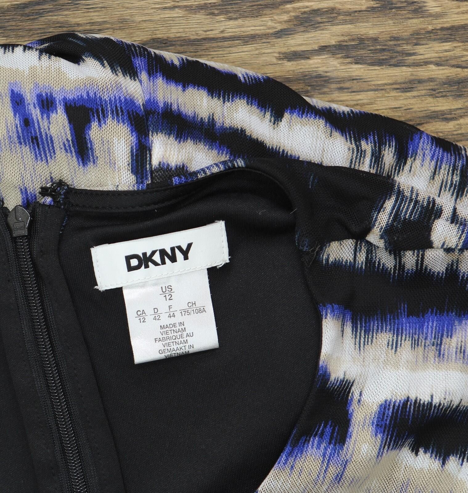 DKNY Nwt Dkny Sheer Sleeve Mesh Dress Dd4ju31c Black / Blue 12 Size XL / US 12-14 / IT 48-50 - 5 Thumbnail