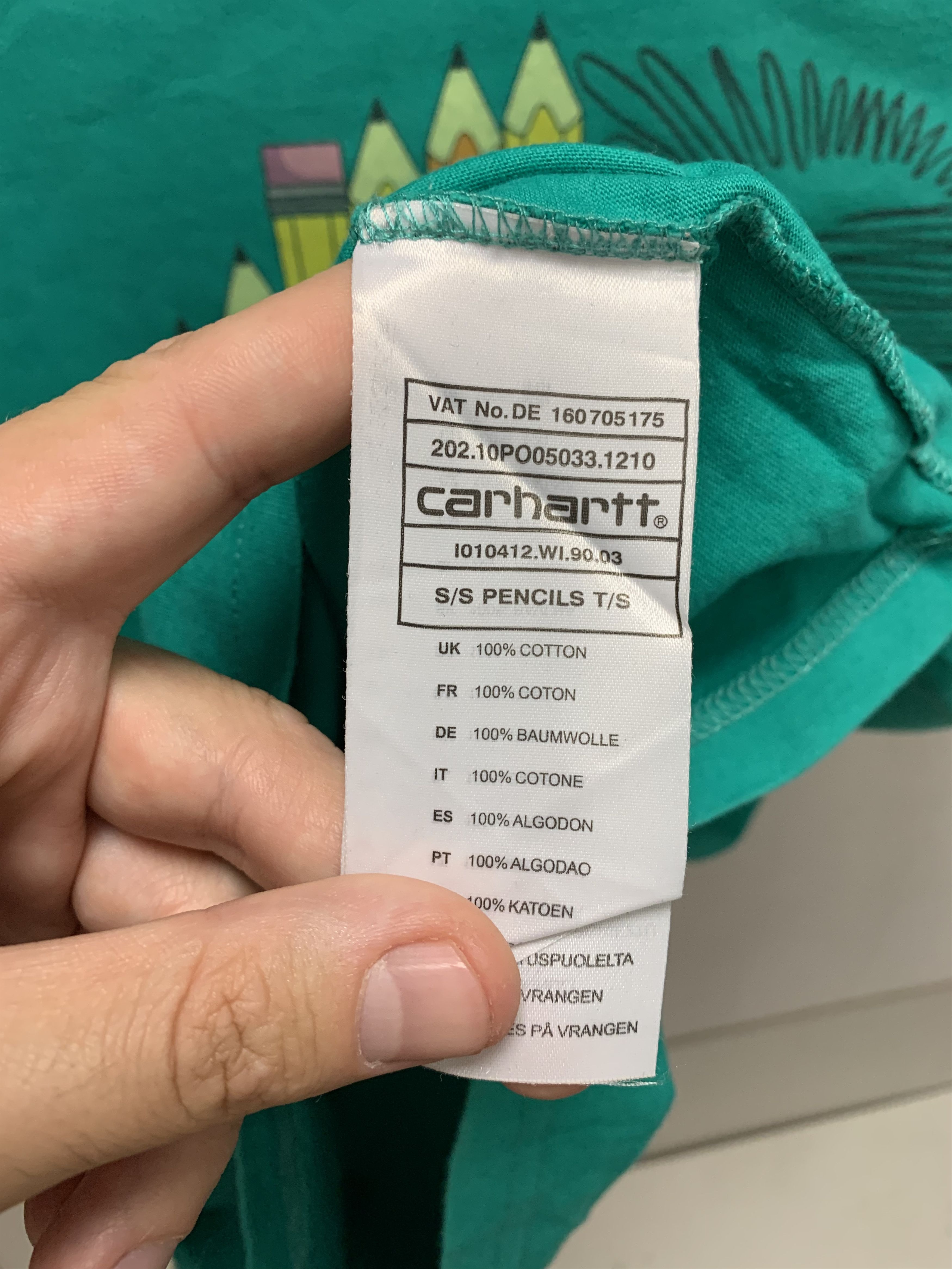 Carhartt Carhartt vintage pencil tie green t-shirt Xl sz Size US XL / EU 56 / 4 - 5 Thumbnail