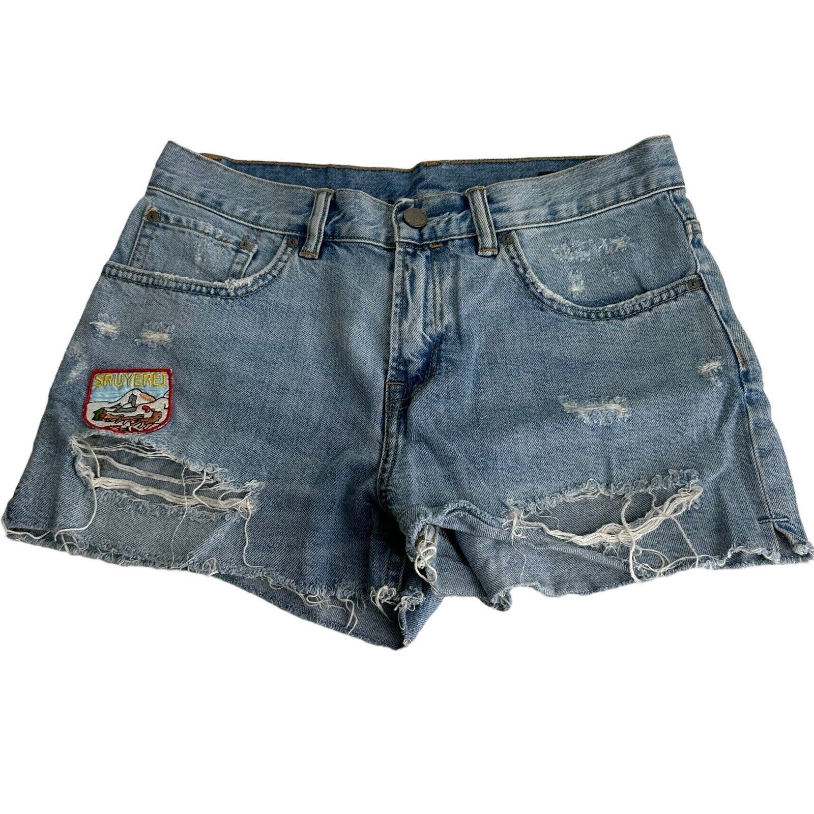 Allsaints allsaints kate distressed patches denim jean shorts Size 26 Size 26" / US 2 / IT 38 - 1 Thumbnail