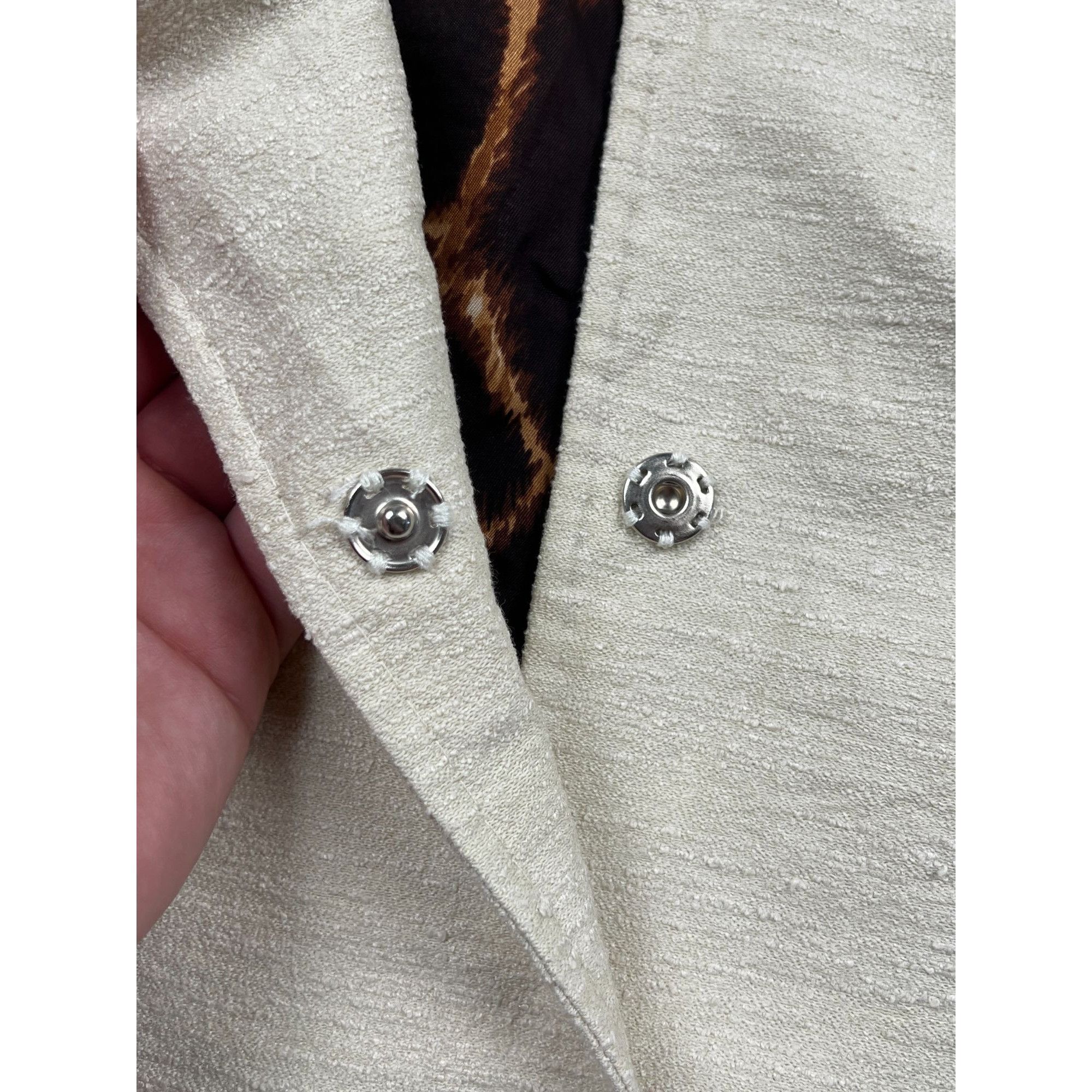 Dolce & Gabbana Dolce & Gabbana Cream White Short Tweed Blazer (Y0760) Size M / US 6-8 / IT 42-44 - 5 Thumbnail
