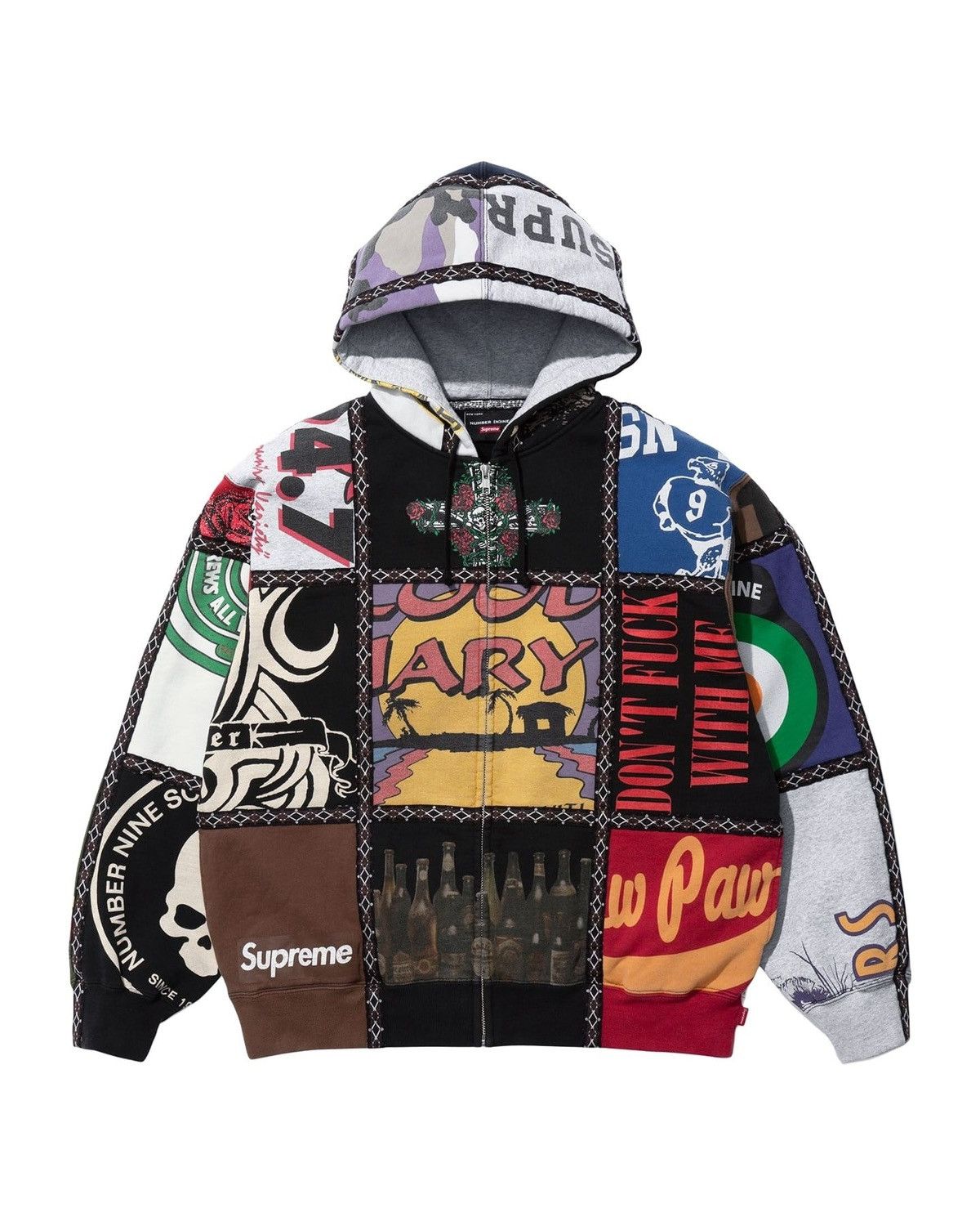 Supreme Supreme Reverse Patchwork Zip Up Hoodie | Grailed