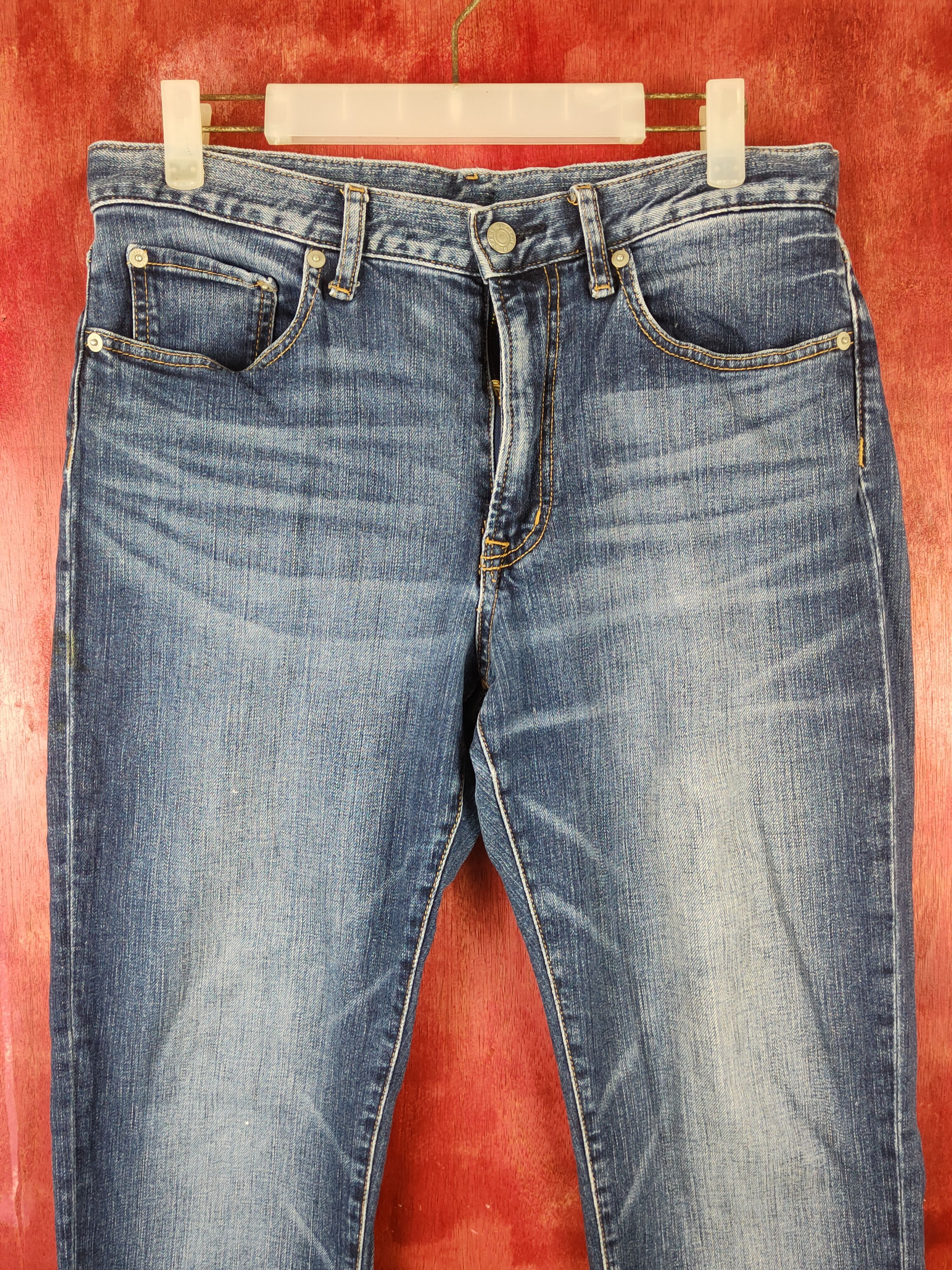 GU Gu japan vintage blue Denim jeans Pants #S1370 Size US 33 - 2 Thumbnail