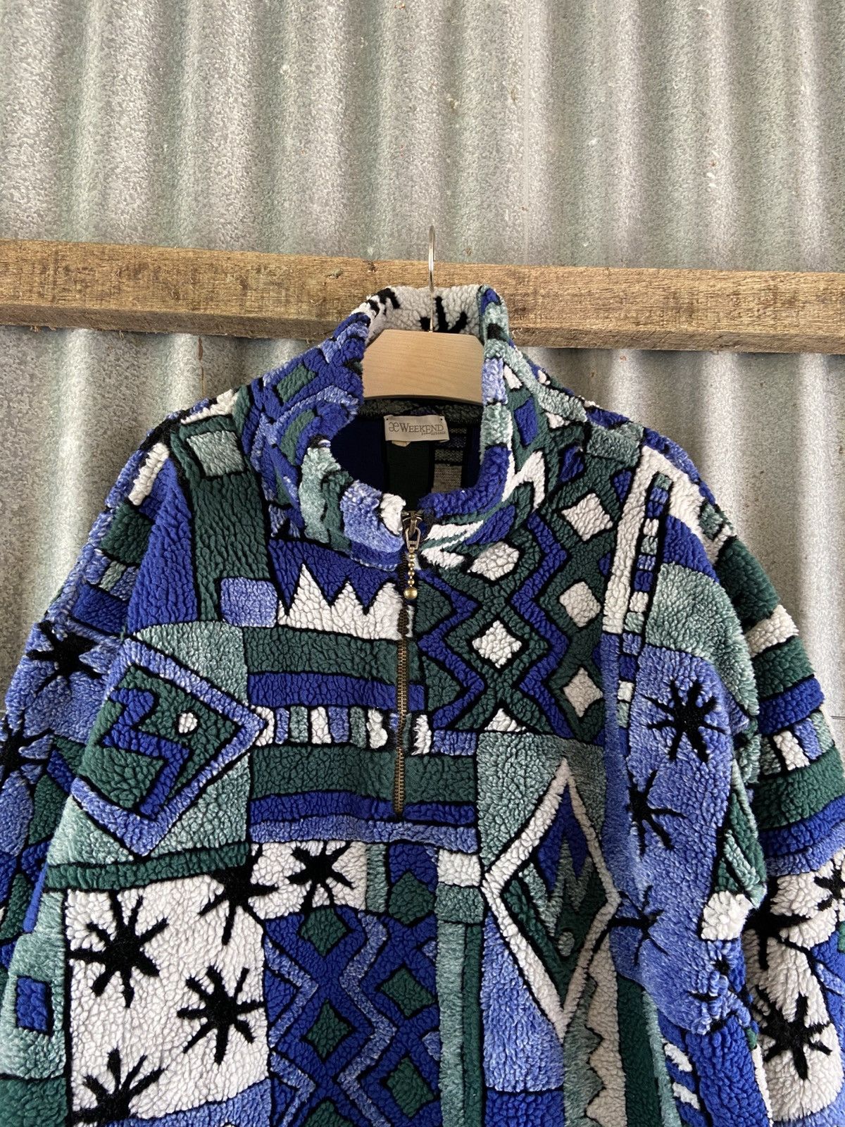 Other × Vintage AE WEEKENDS ABSTRACT FLEECE SHERPA JACKET Size US L / EU 52-54 / 3 - 3 Thumbnail