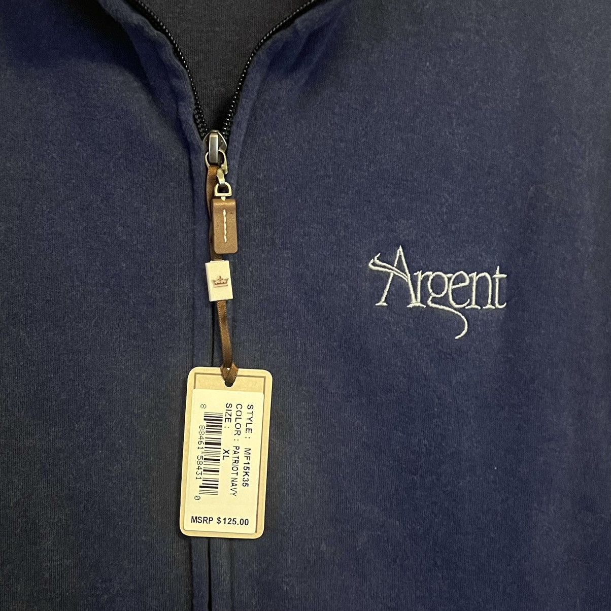 Peter Millar Peter Millar 100% Cotton Full Zip Patriot Navy Logo Vest Size US XL / EU 56 / 4 - 3 Thumbnail