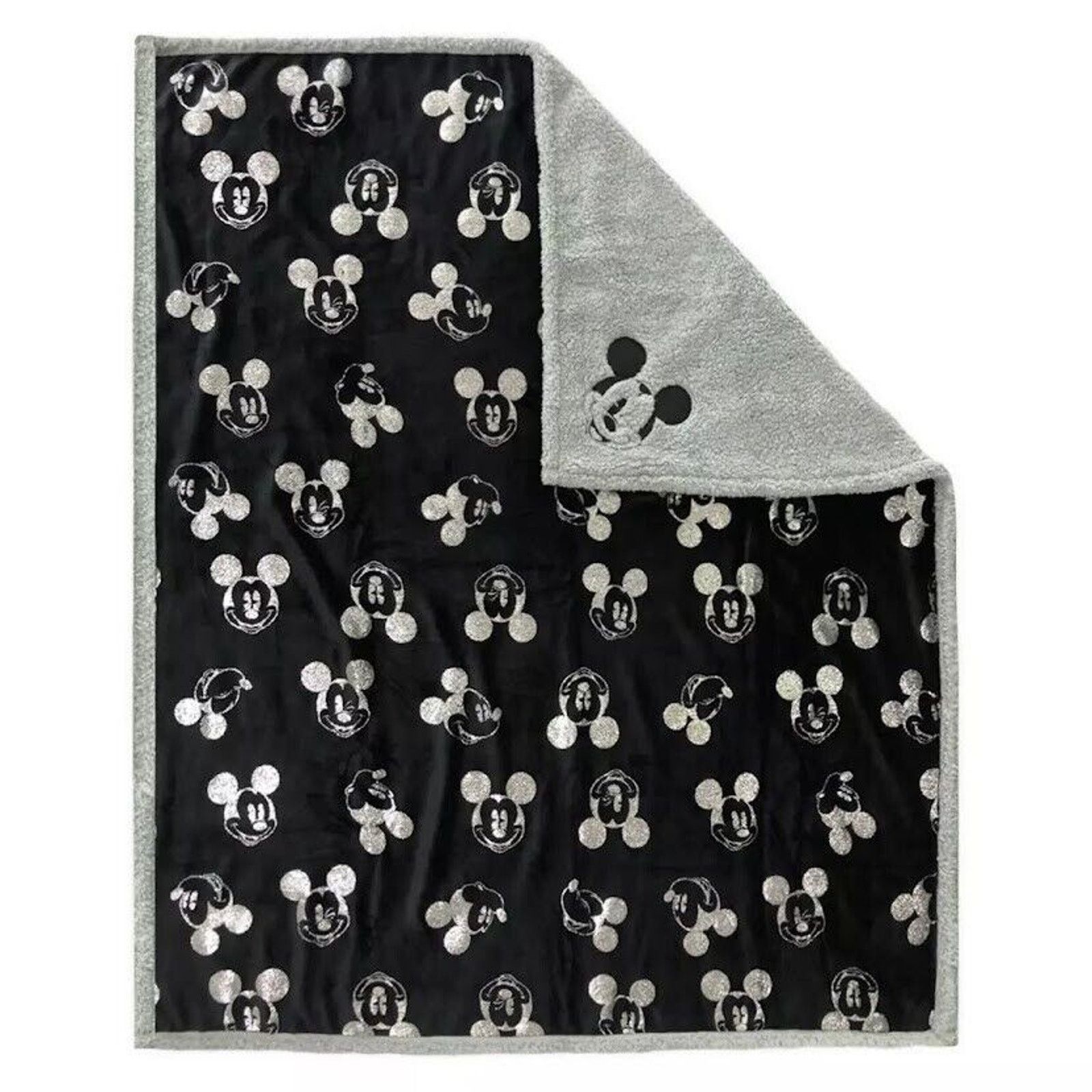 Disney NWT !! Disney Mickey Mouse Gray-scale Fleece Throw 60"x 50" Size ONE SIZE - 1 Thumbnail