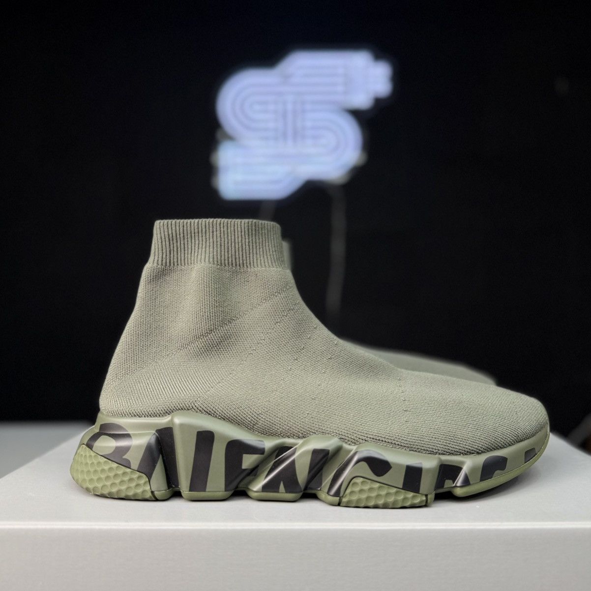 Balenciaga Balenciaga Speed Trainer Graffiti Khaki Size US 7.5 / EU 40-41 - 2 Thumbnail