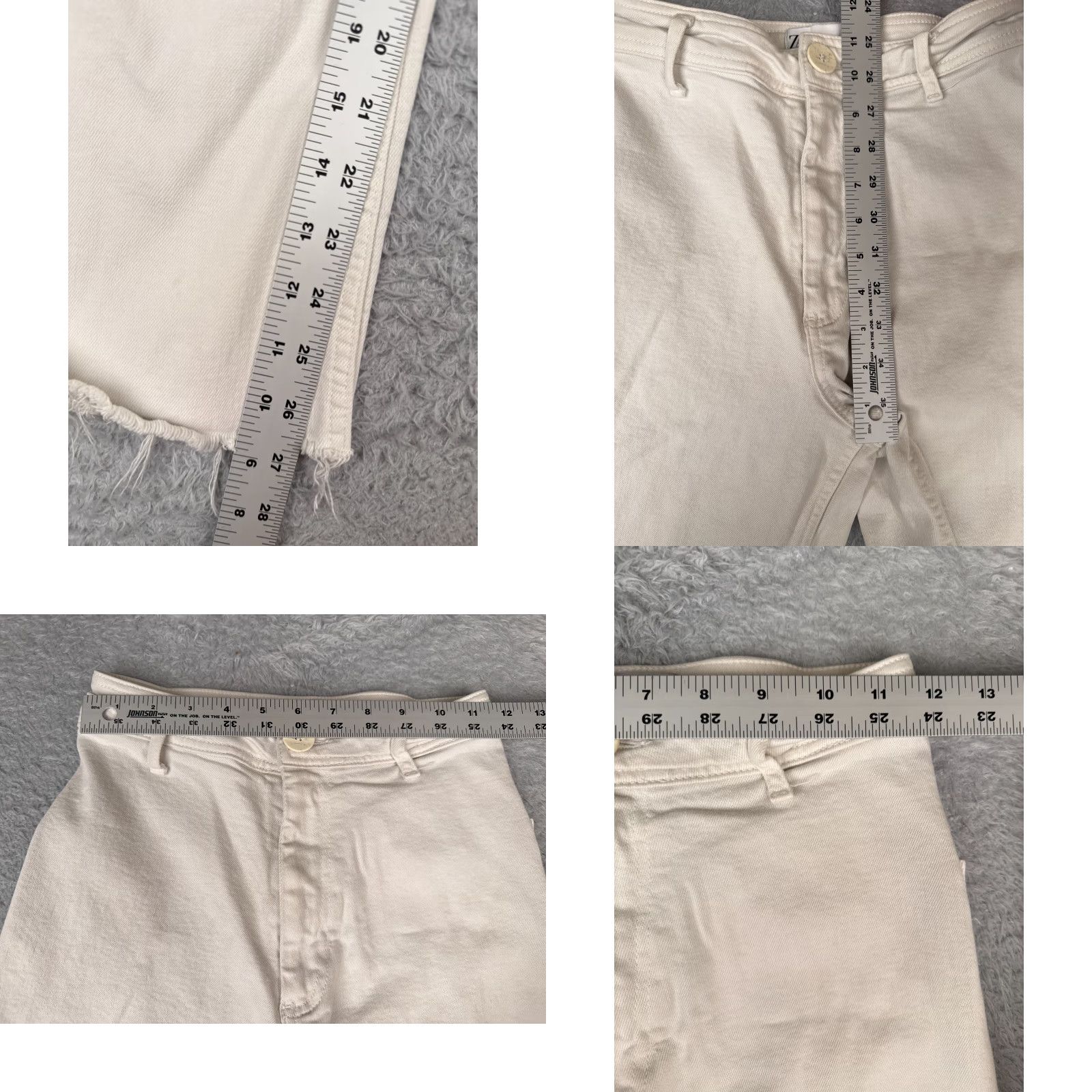 Zara Zara White Denim Wide Leg Jeans Women Size 4 High Rise Cotton Blend 24x27 90s Size 27" / US 4 / IT 40 - 8 Thumbnail
