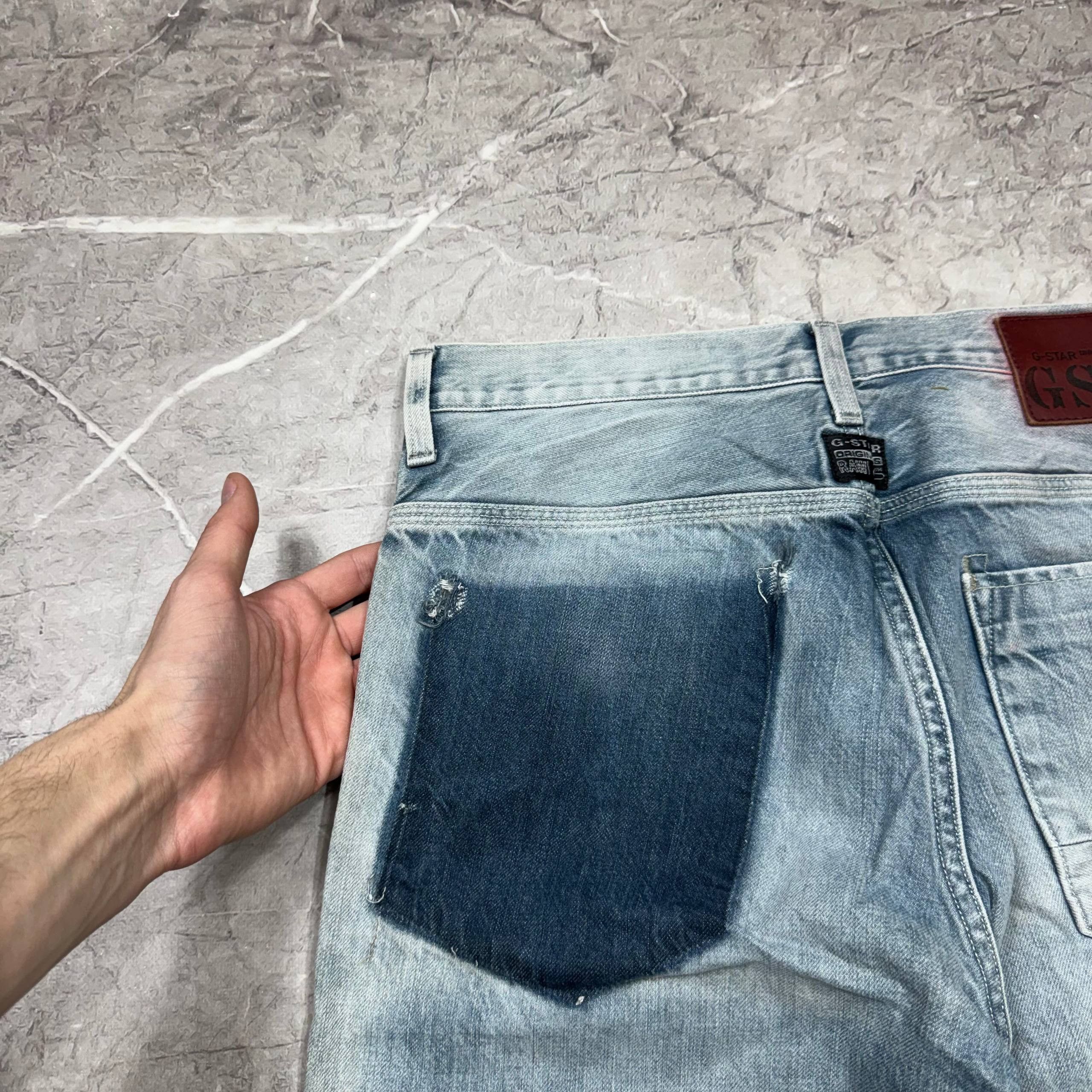 G-Star G-Star Raw Big Logo Denim Baggy Faded Y2K Jeans Mens Size Size US 33 - 16 Thumbnail