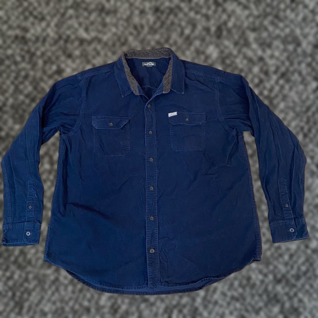 Eddie Bauer Eddie Bauer Mens Corduroy Shirt Long Sleeve Button-Down Blue XXL Size US XXL / EU 58 / 5 - 1 Thumbnail
