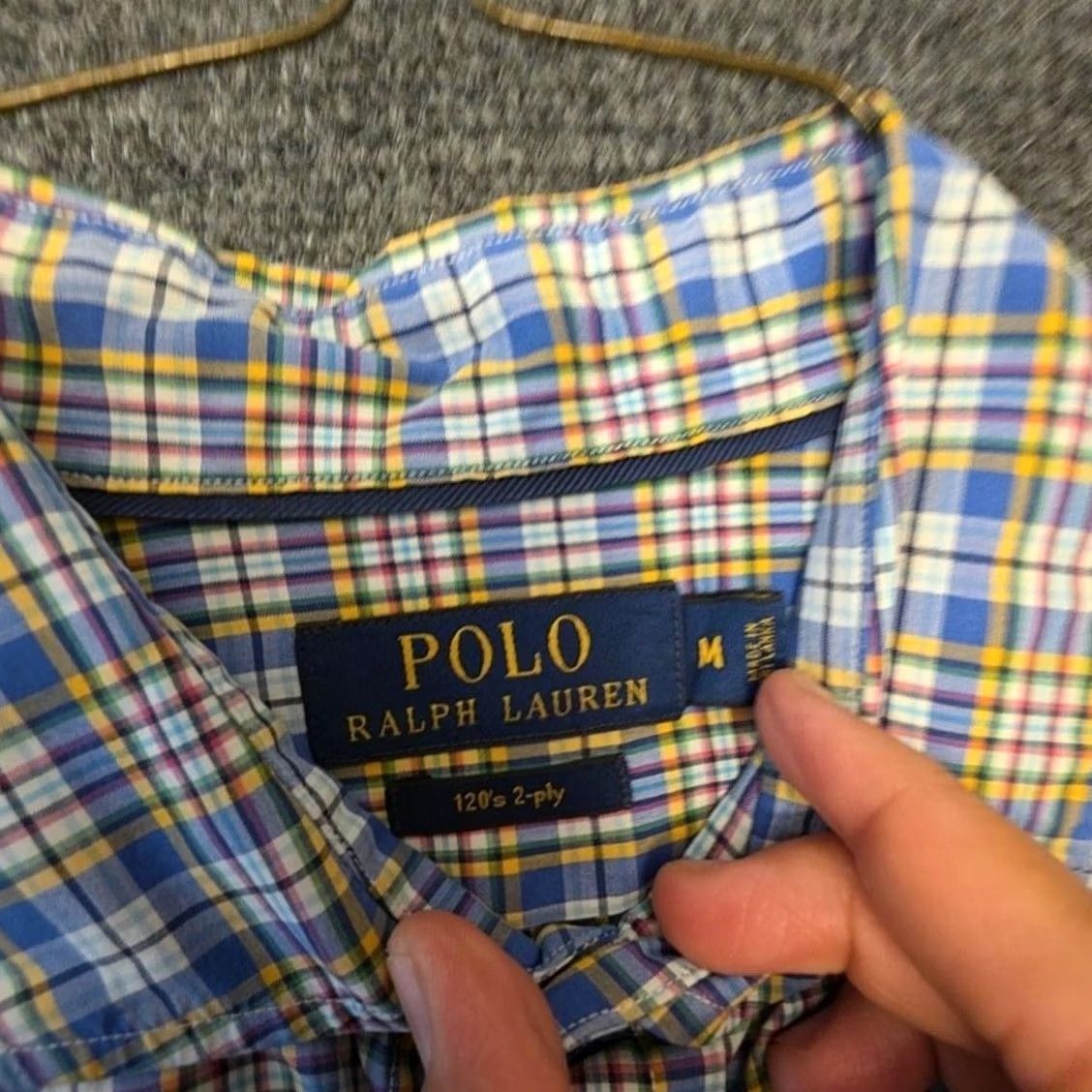 Polo Ralph Lauren Polo Ralph Lauren Shirt Mens Medium Blue Plaid Cotton Button Down Long Sleeve Size US M / EU 48-50 / 2 - 2 Thumbnail