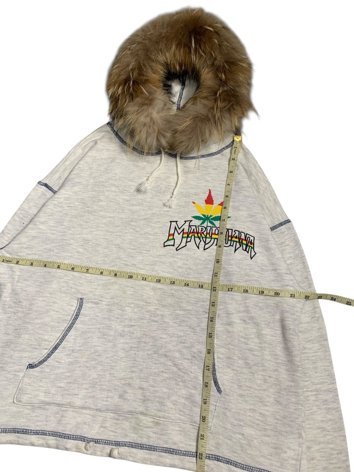 20471120 ARCHIVE STAR MARIJUANA FUR HOODIE BOB MARLEY RASTA STYLE Size US L / EU 52-54 / 3 - 5 Thumbnail
