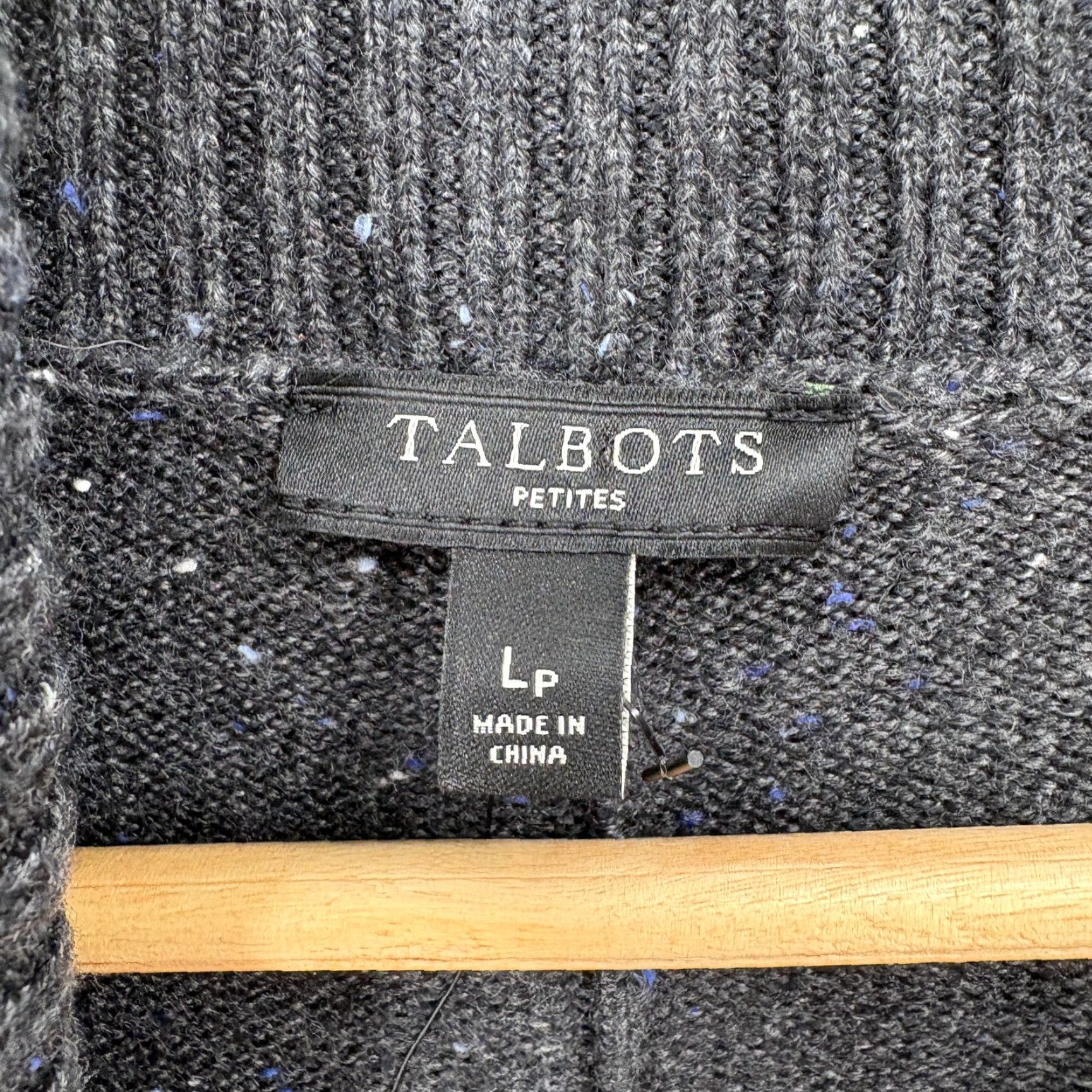 Talbots Talbots Sweater Dress Womens PL Gray Turtleneck 3/4 Sleeve Speckled Knit Buttons Size L / US 10 / IT 46 - 4 Thumbnail