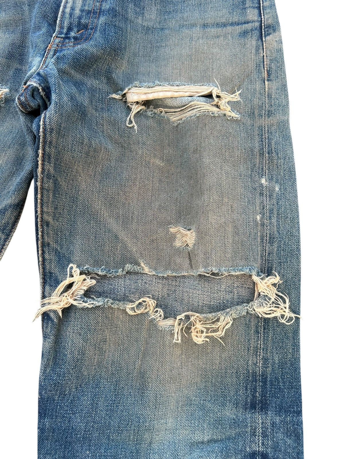 Japanese Brand × Kapital × Vintage Vintage Levis Selvedge BigE Distressed Short Denim Jeans Size US 31 - 4 Thumbnail