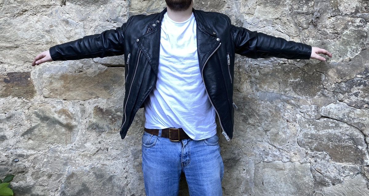 Vintage Rare Vintage 80s Wolf Leathers Biker Jacket Cafe Racer Size US L / EU 52-54 / 3 - 14 Thumbnail